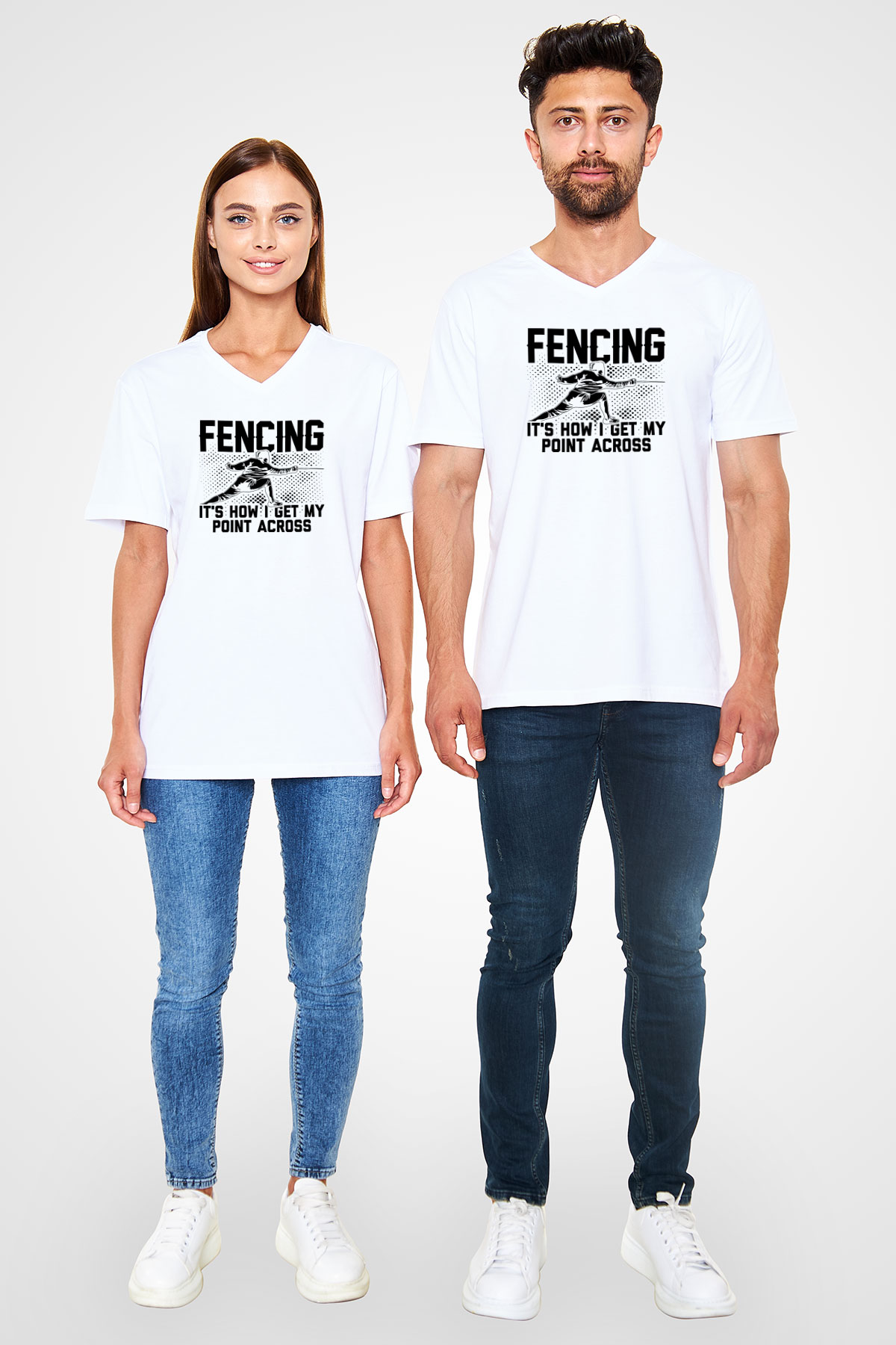 Eskrim Baskılı Unisex V Yaka Tişört - Tshirt
