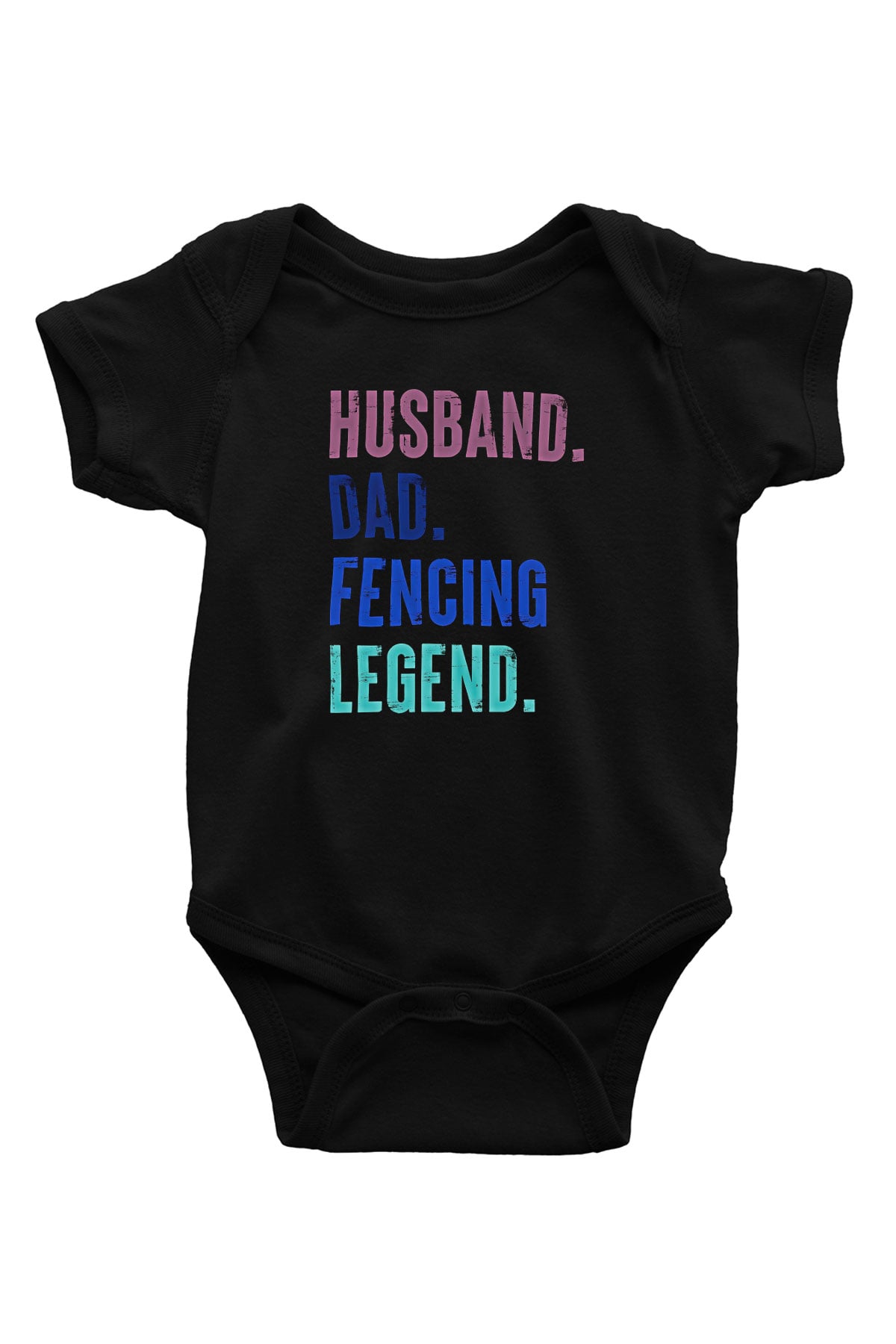 Eskrim - Fencing Baskılı Unisex Siyah Bebek Body - Zıbın