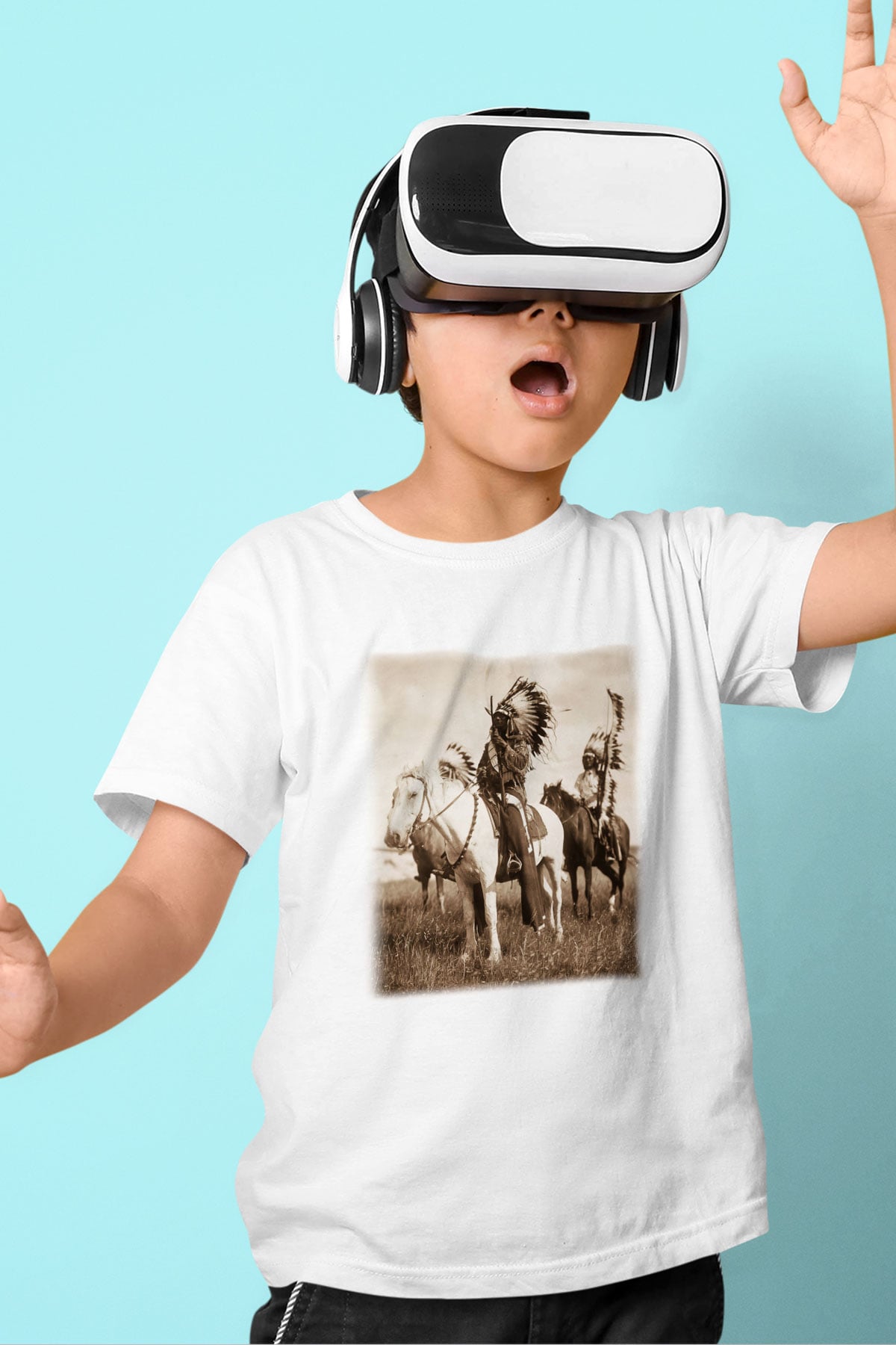 Etnolog Baskılı Beyaz Unisex Çocuk Tişört