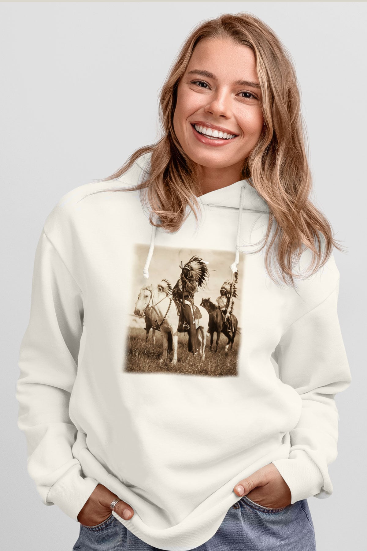 Etnolog Beyaz Unisex Hoodie