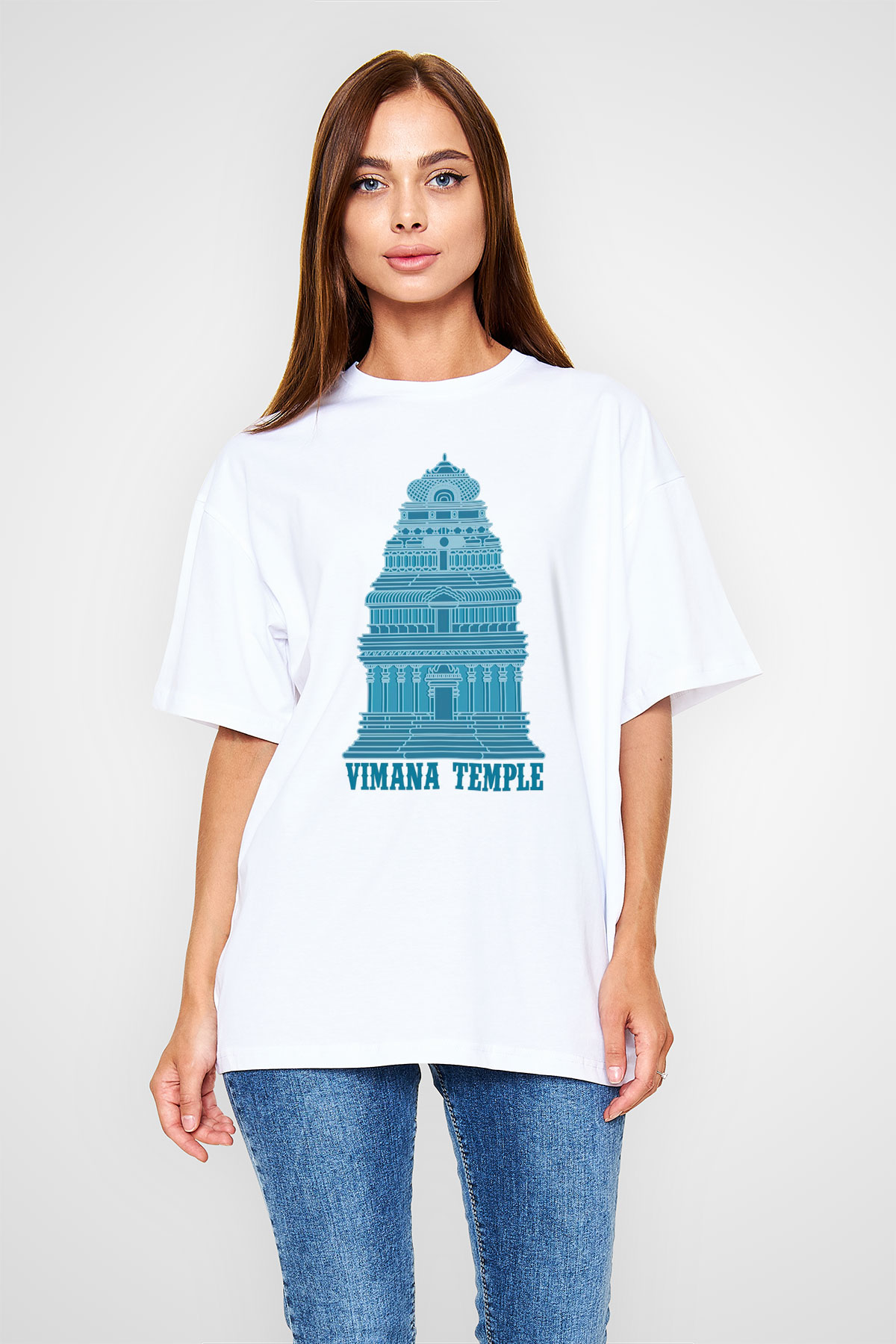 Etnolog Beyaz Oversize Tişört Oversize T-shirt - TişörtFabrikası