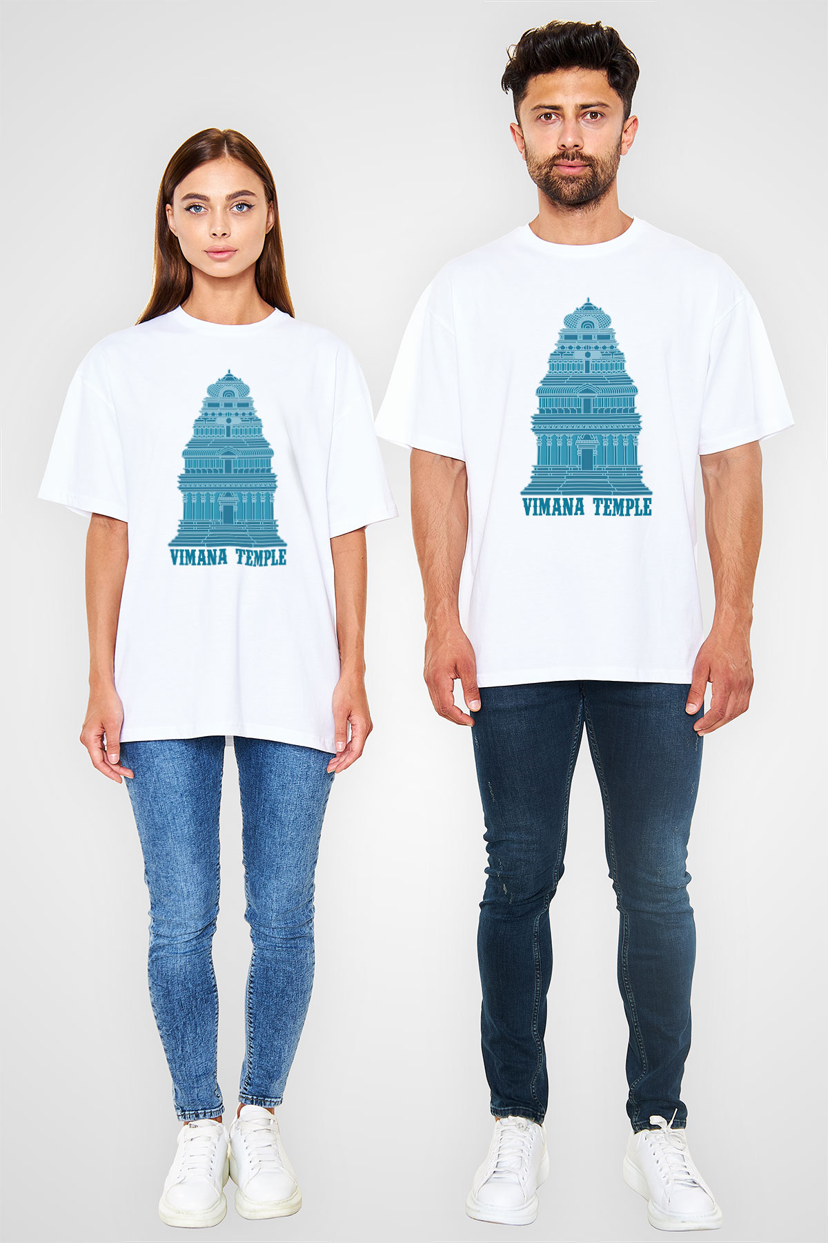 Etnolog Beyaz Oversize Tişört Oversize T-shirt - TişörtFabrikası