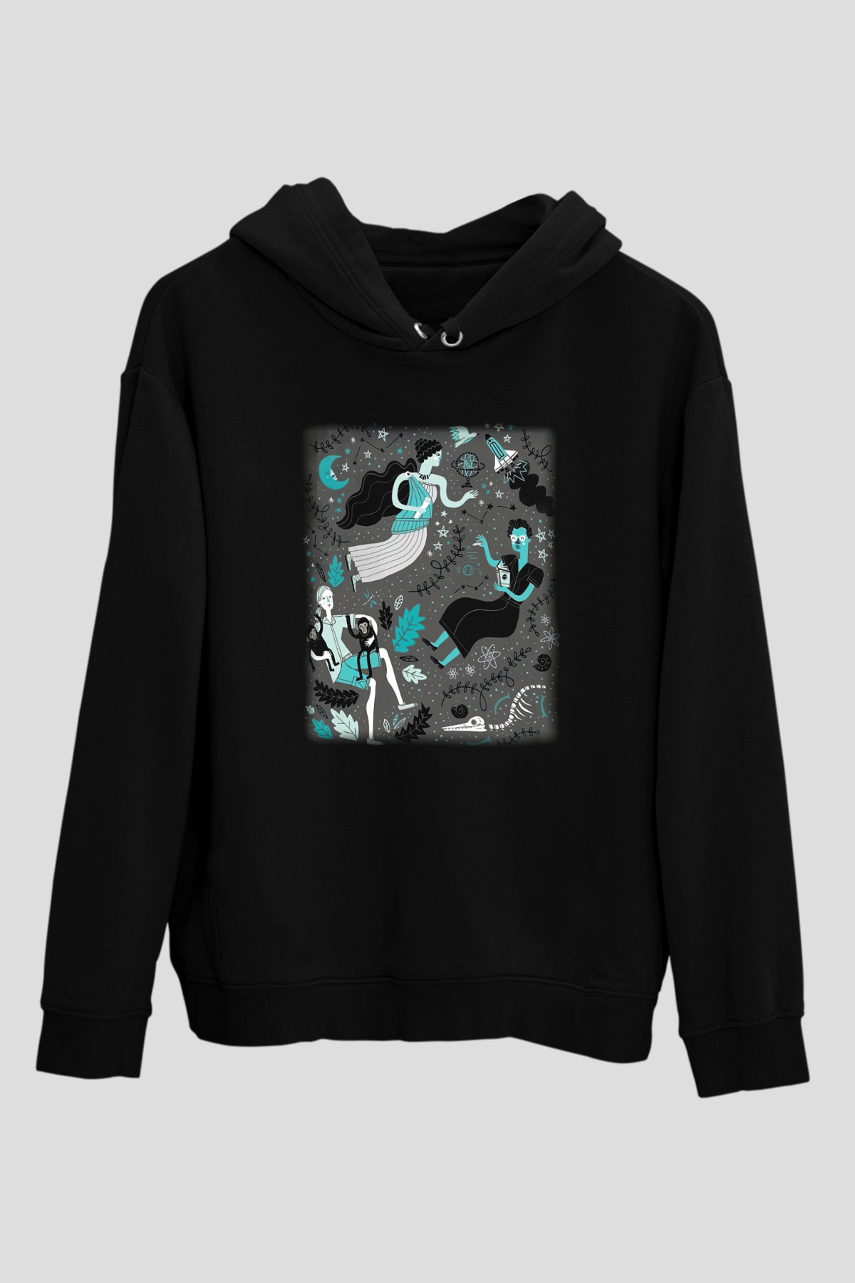 Etolojist Siyah Unisex Kapşonlu Sweatshirt