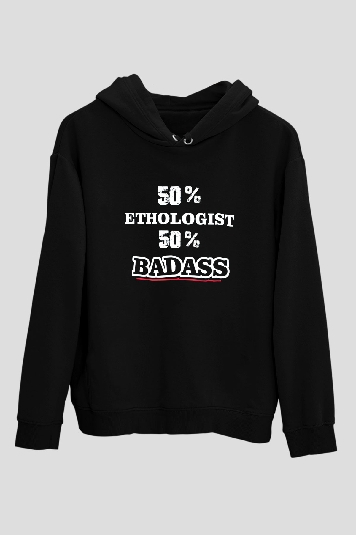 Etolojist Siyah Unisex Kapüşonlu Sweatshirt