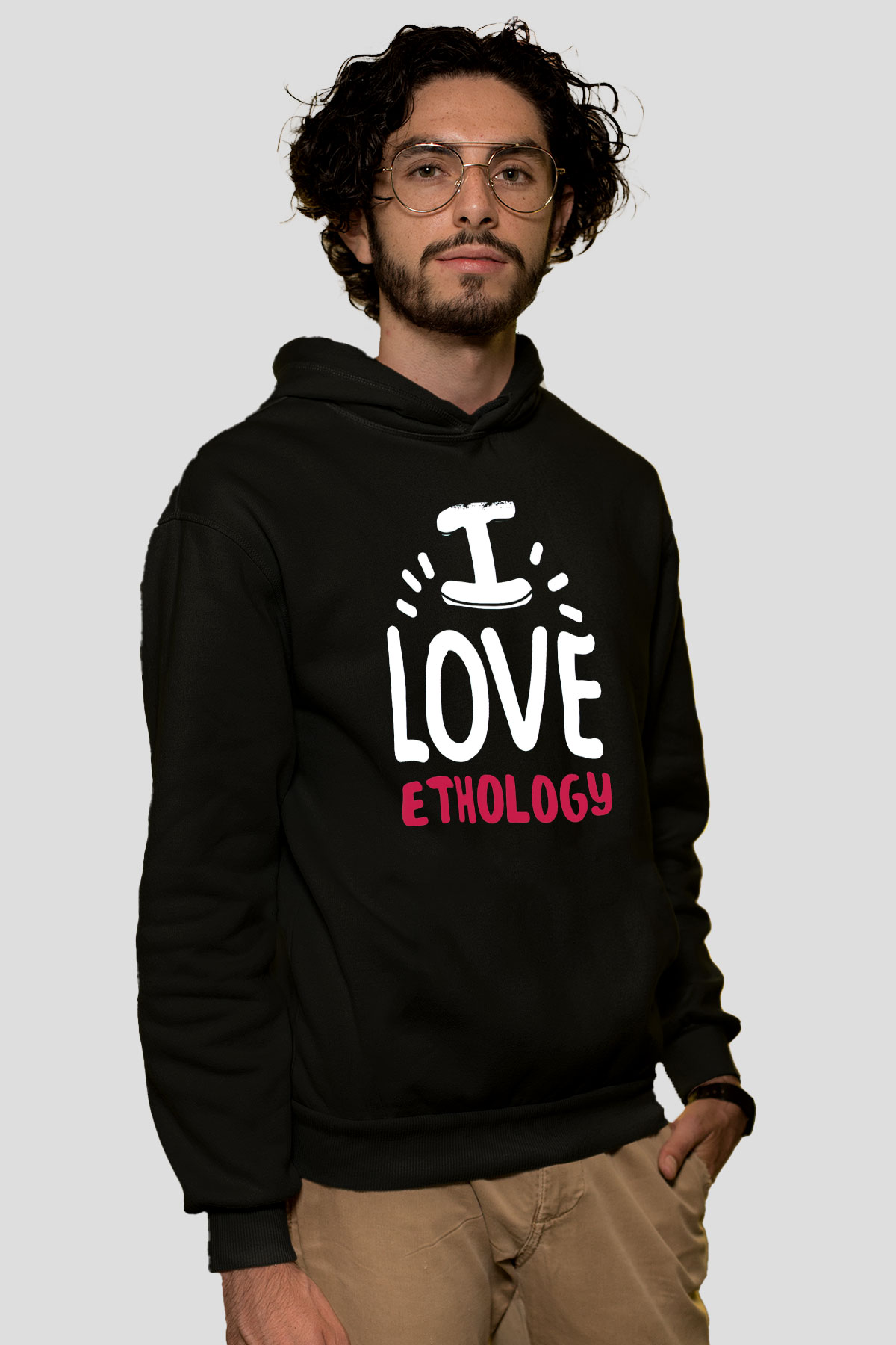 Etolojist Siyah Unisex Kapüşonlu Sweatshirt