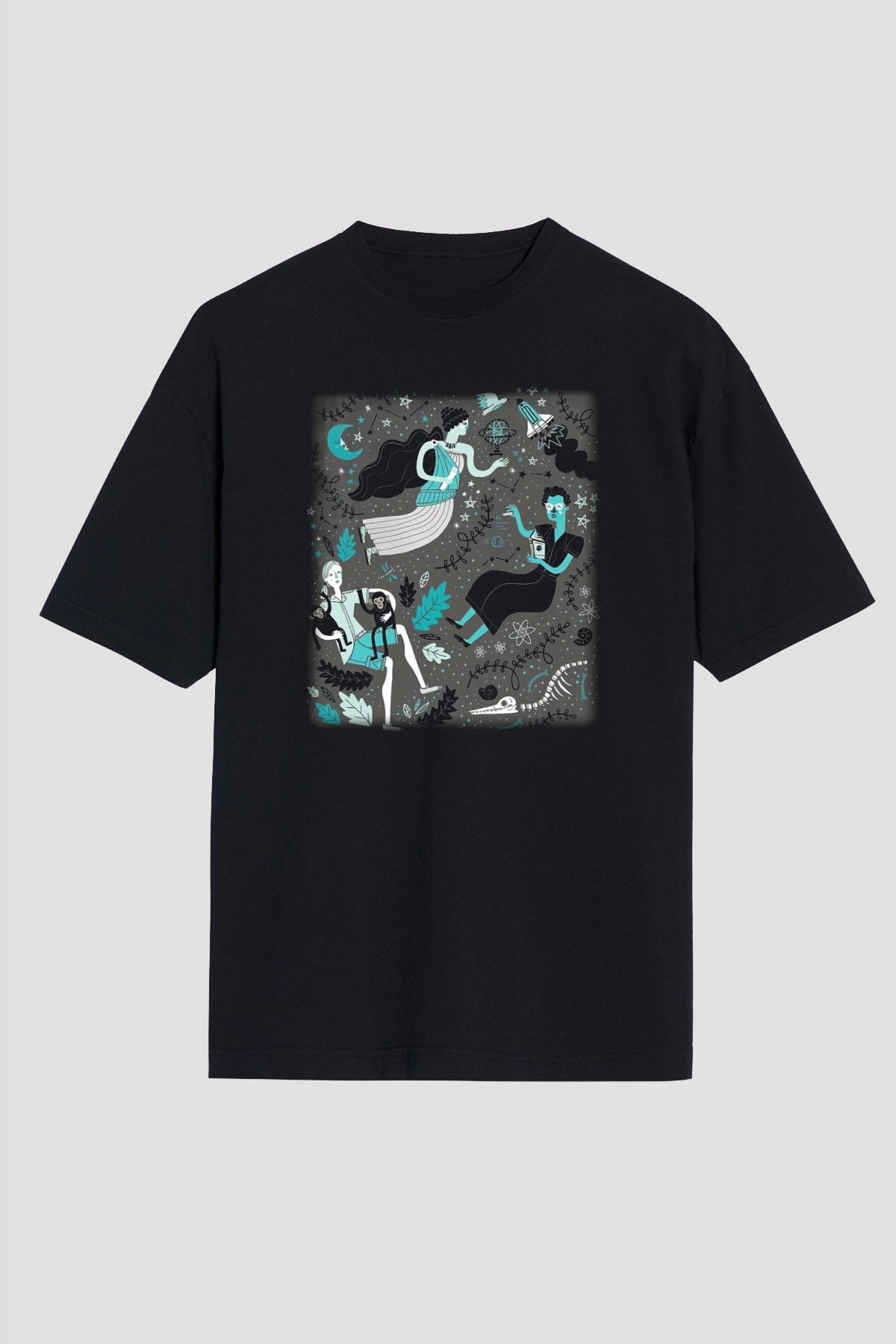 Etolojist Siyah Unisex Oversize Tişört T-Shirt