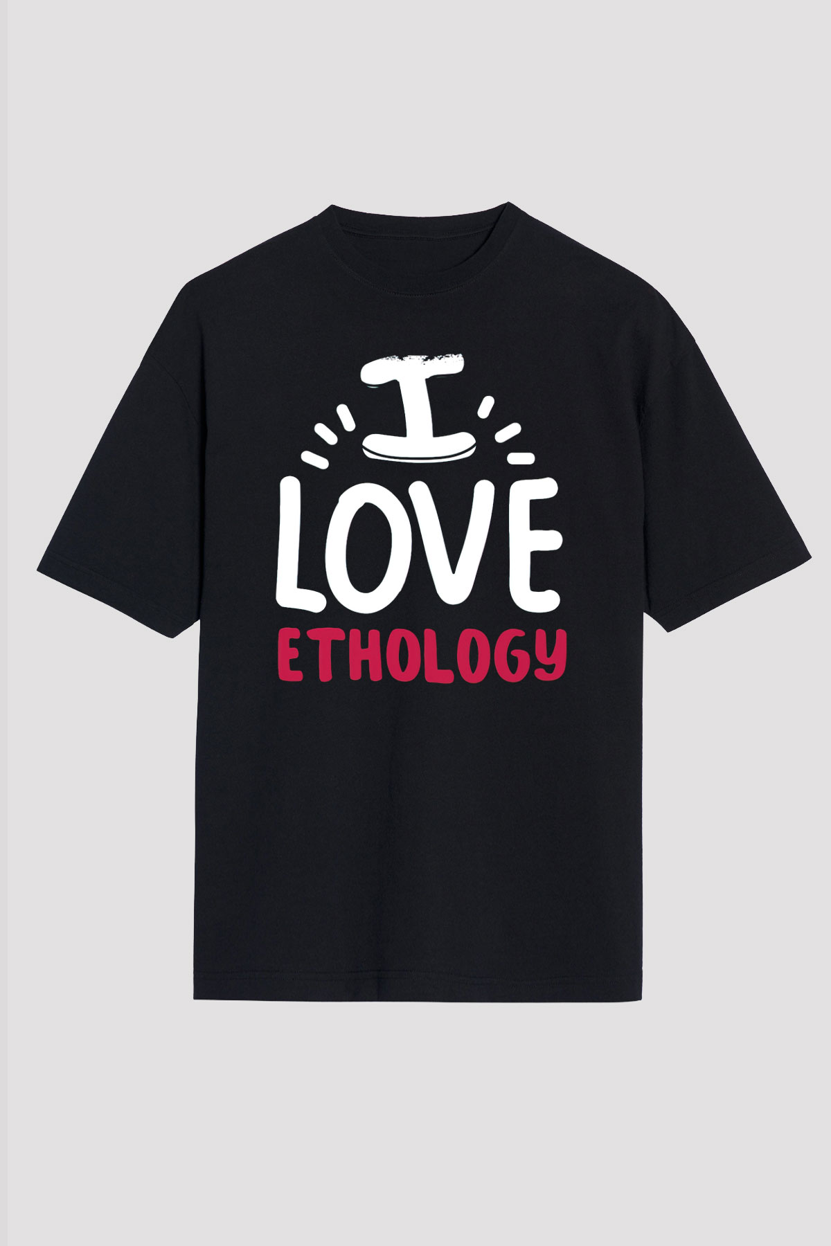 Etolojist Siyah Oversize Tişört Oversize T-shirt - TişörtFabrikası