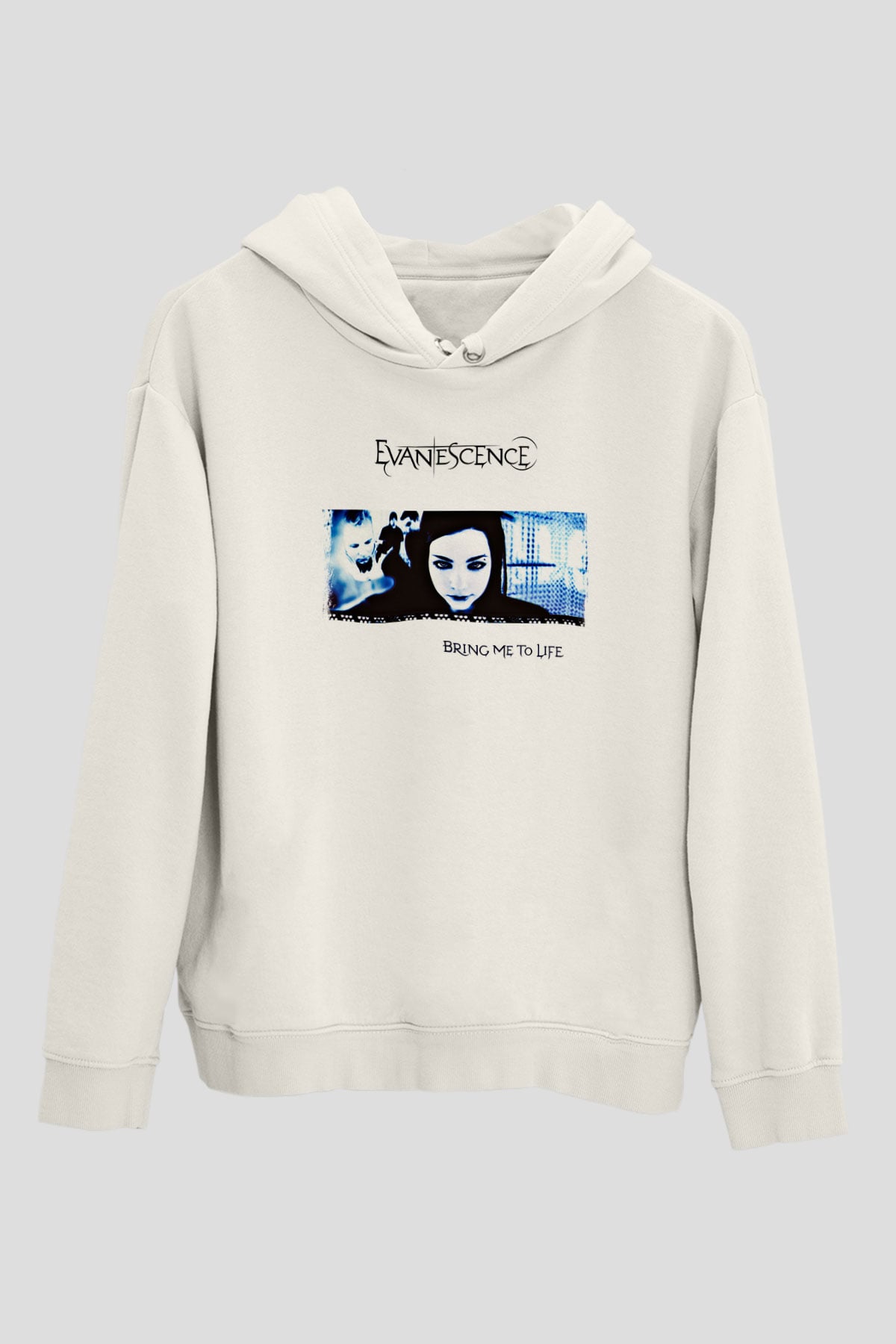 Evanescence Baskılı Unisex Beyaz Hoodie