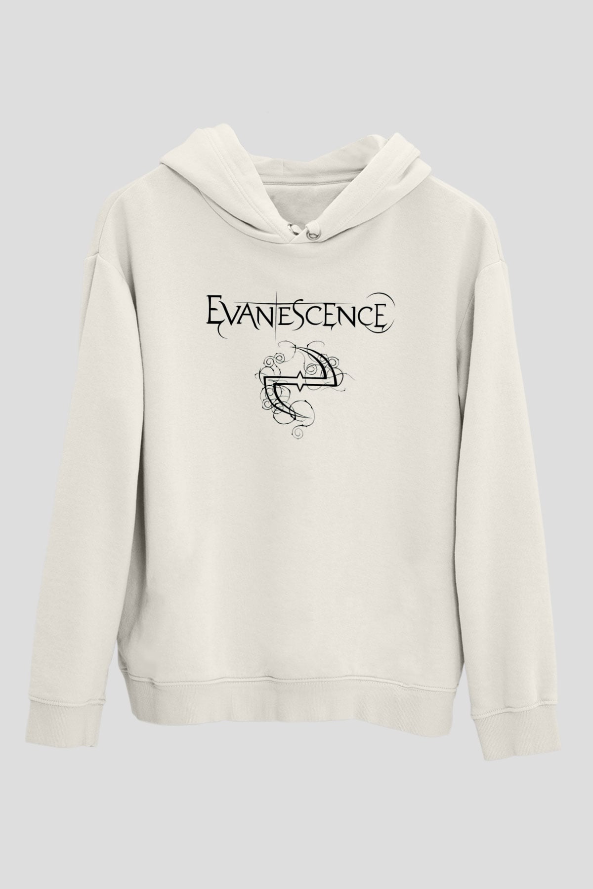 Evanescence Beyaz Unisex Kapşonlu Sweatshirt