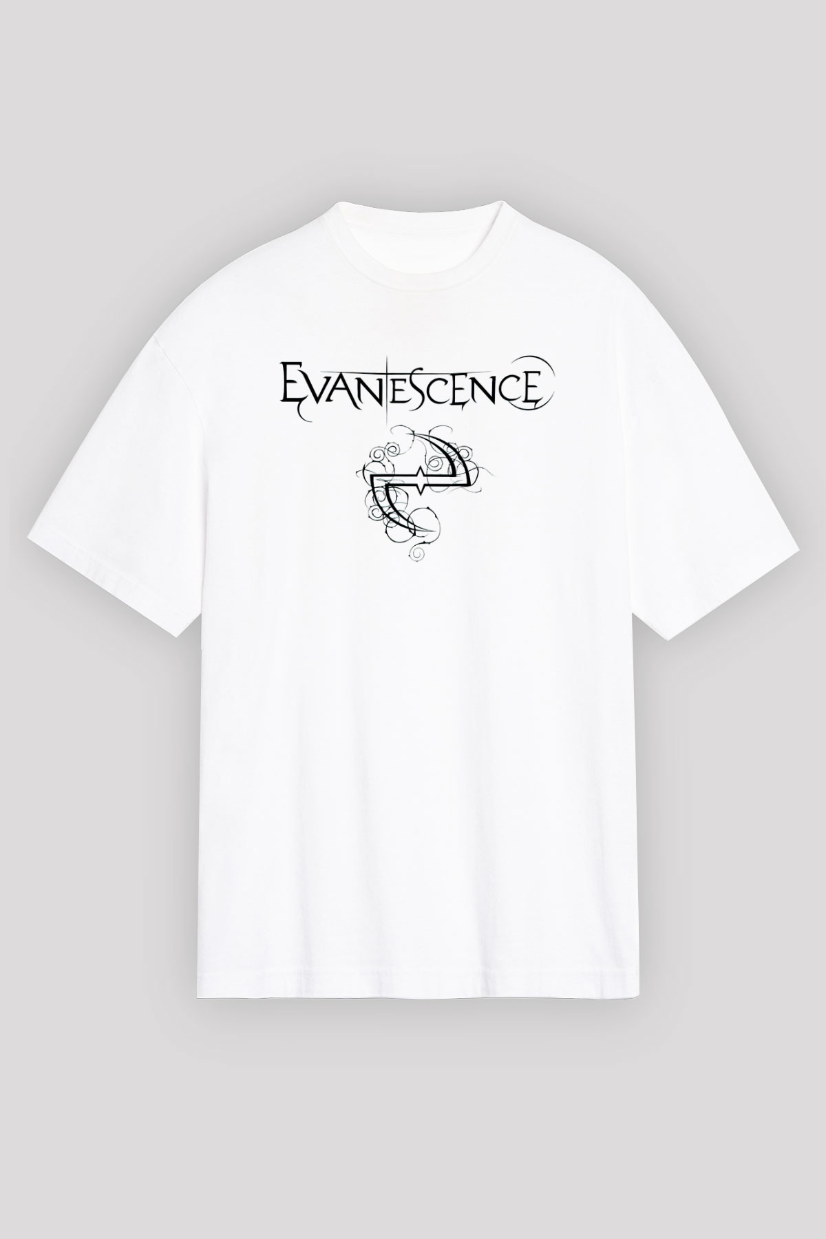 Evanescence Beyaz Unisex Oversize Tişört T-Shirt