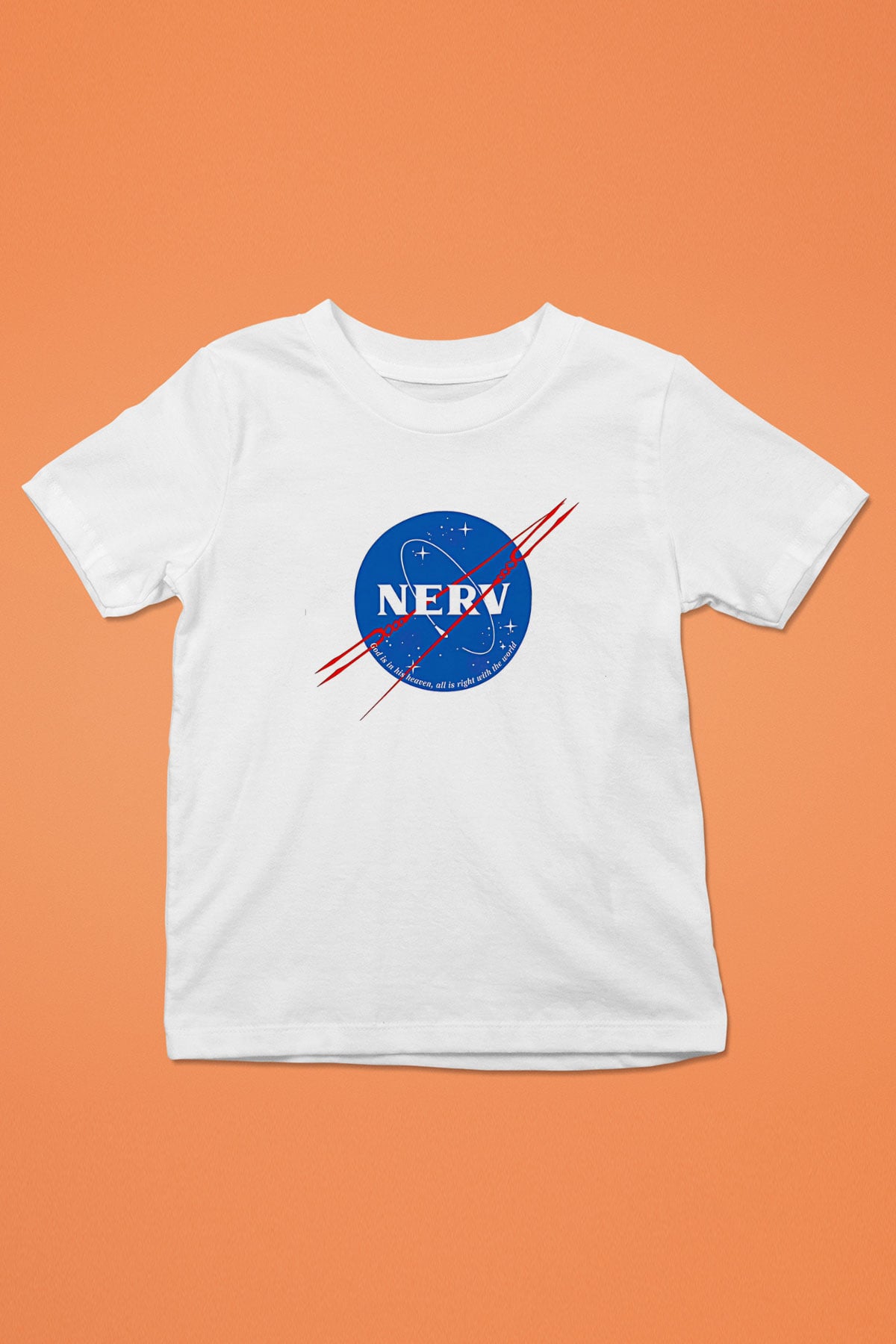 Evangelion Baskılı Beyaz Unisex Beyaz Çocuk Tişört - Tshirt