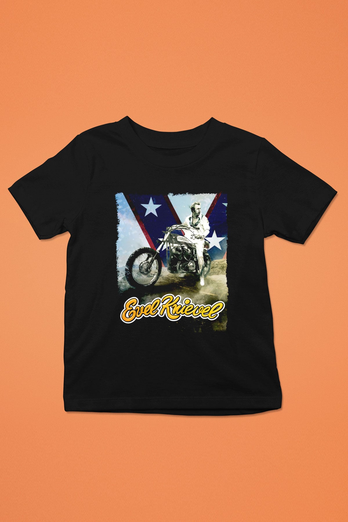 Evel Knievel Siyah Unisex  Çocuk Tişört