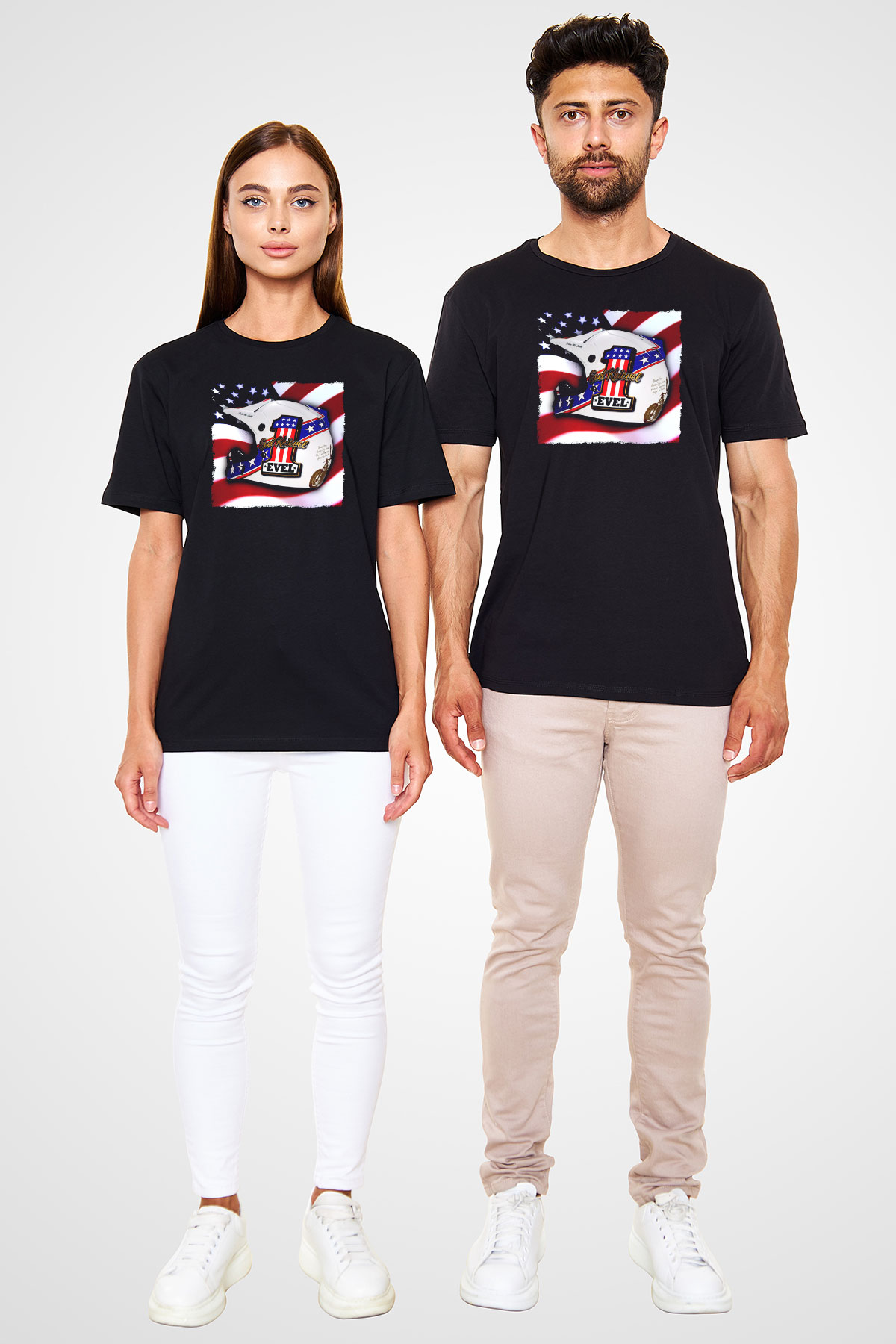 Evel Knievel Siyah Unisex Tişört