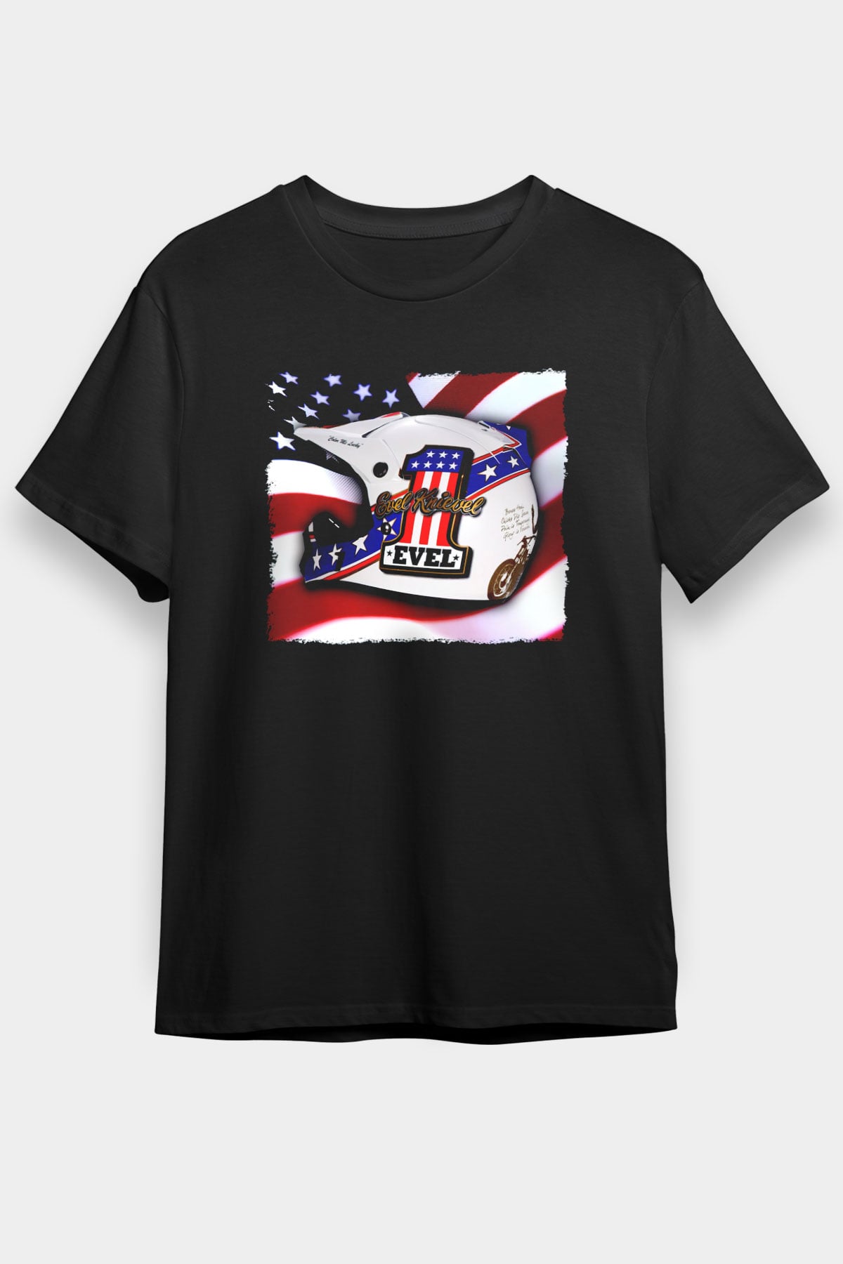 Evel Knievel Siyah Unisex Tişört