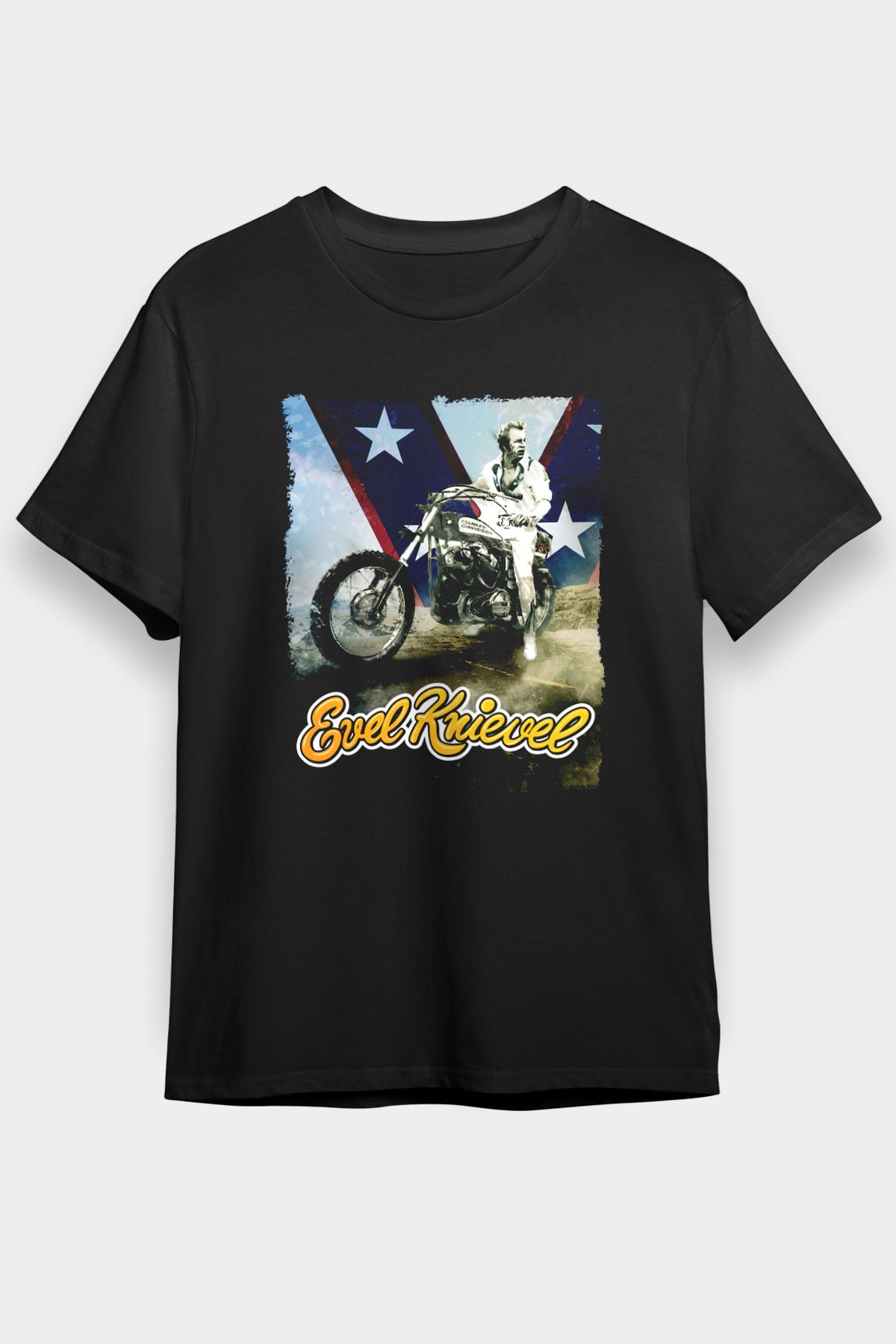 Evel Knievel Siyah Unisex Tişört