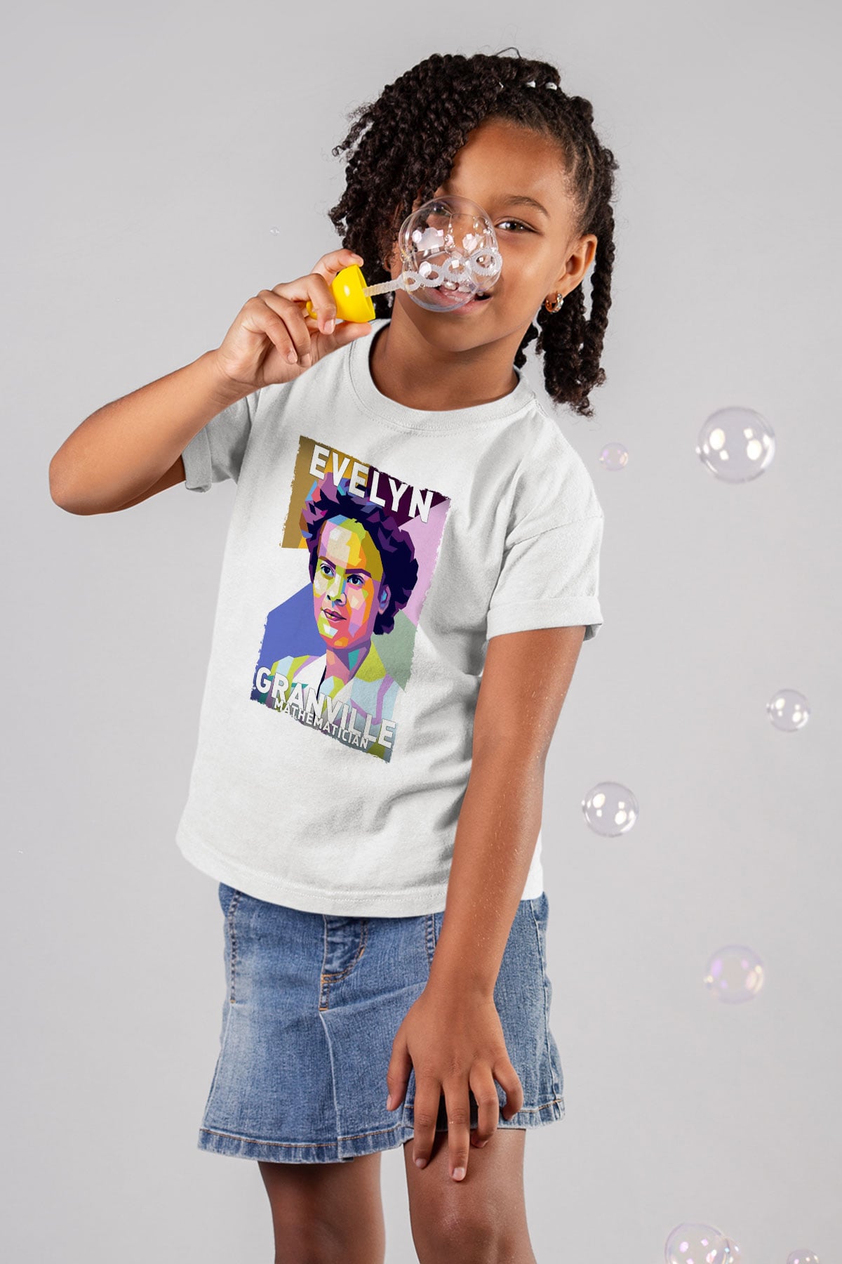Evelyn Granville Baskılı Unisex Beyaz Çocuk Tişörtü - Tshirt