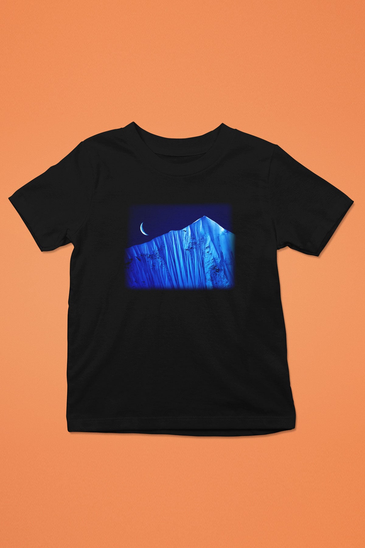Everest Baskılı Siyah Unisex Çocuk Tişört