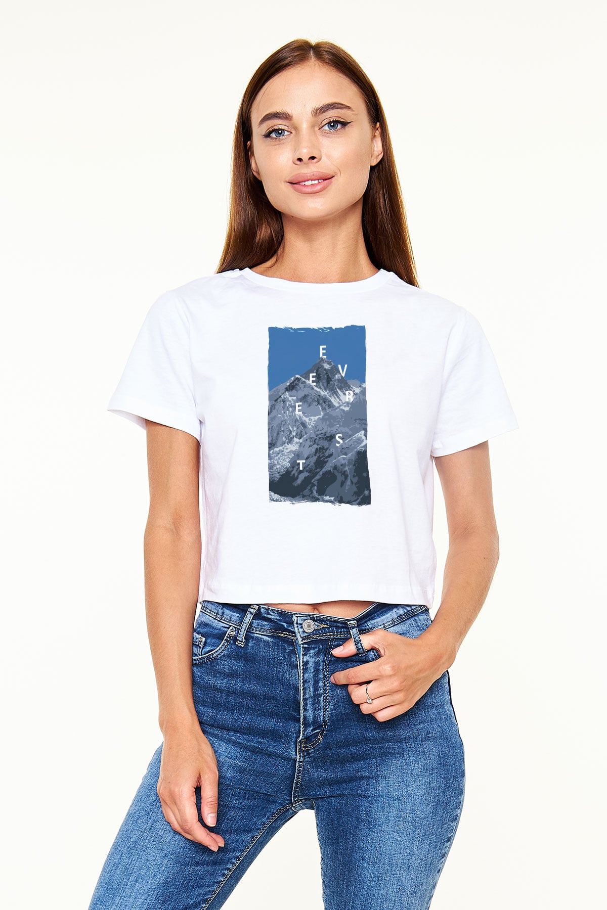 Everest Beyaz  Crop Top Tişört