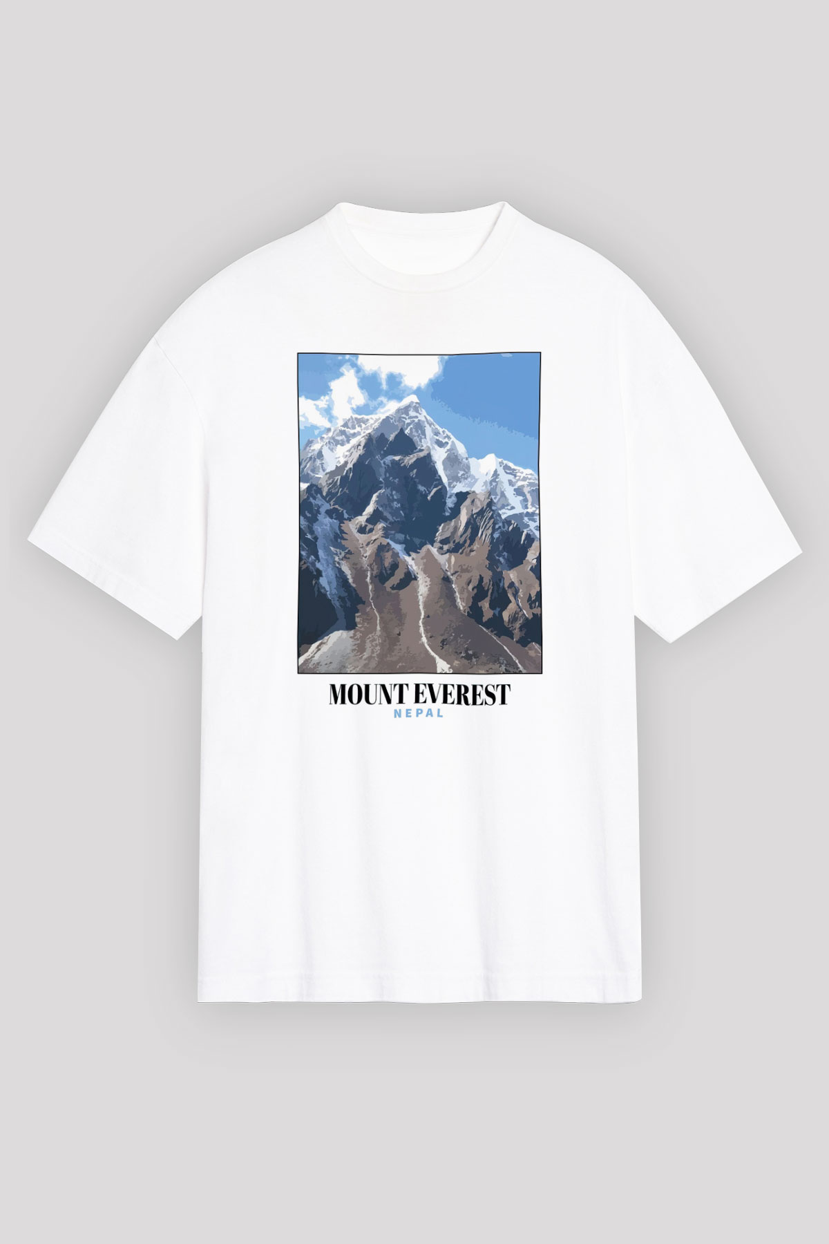 Everest Beyaz Oversize Tişört Oversize T-shirt - TişörtFabrikası