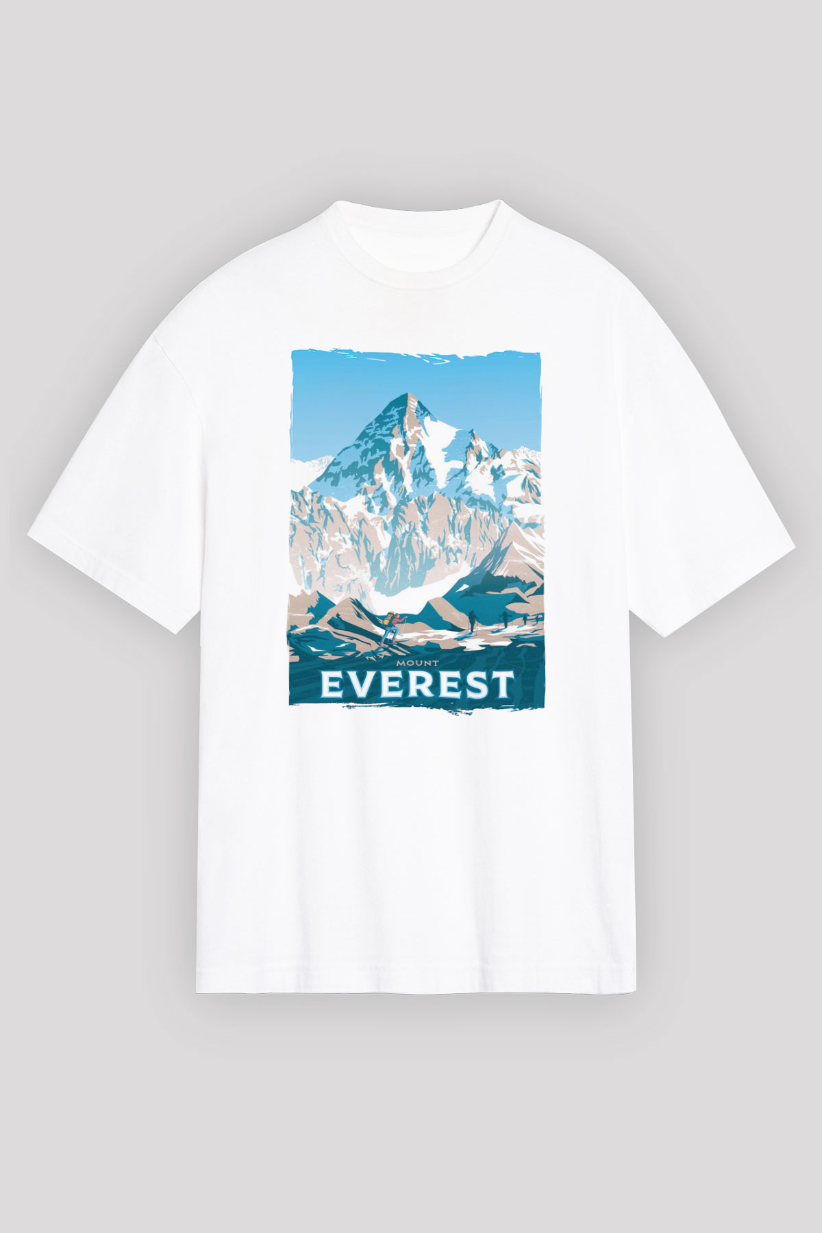 Everest Beyaz Oversize Tişört Oversize T-shirt - TişörtFabrikası