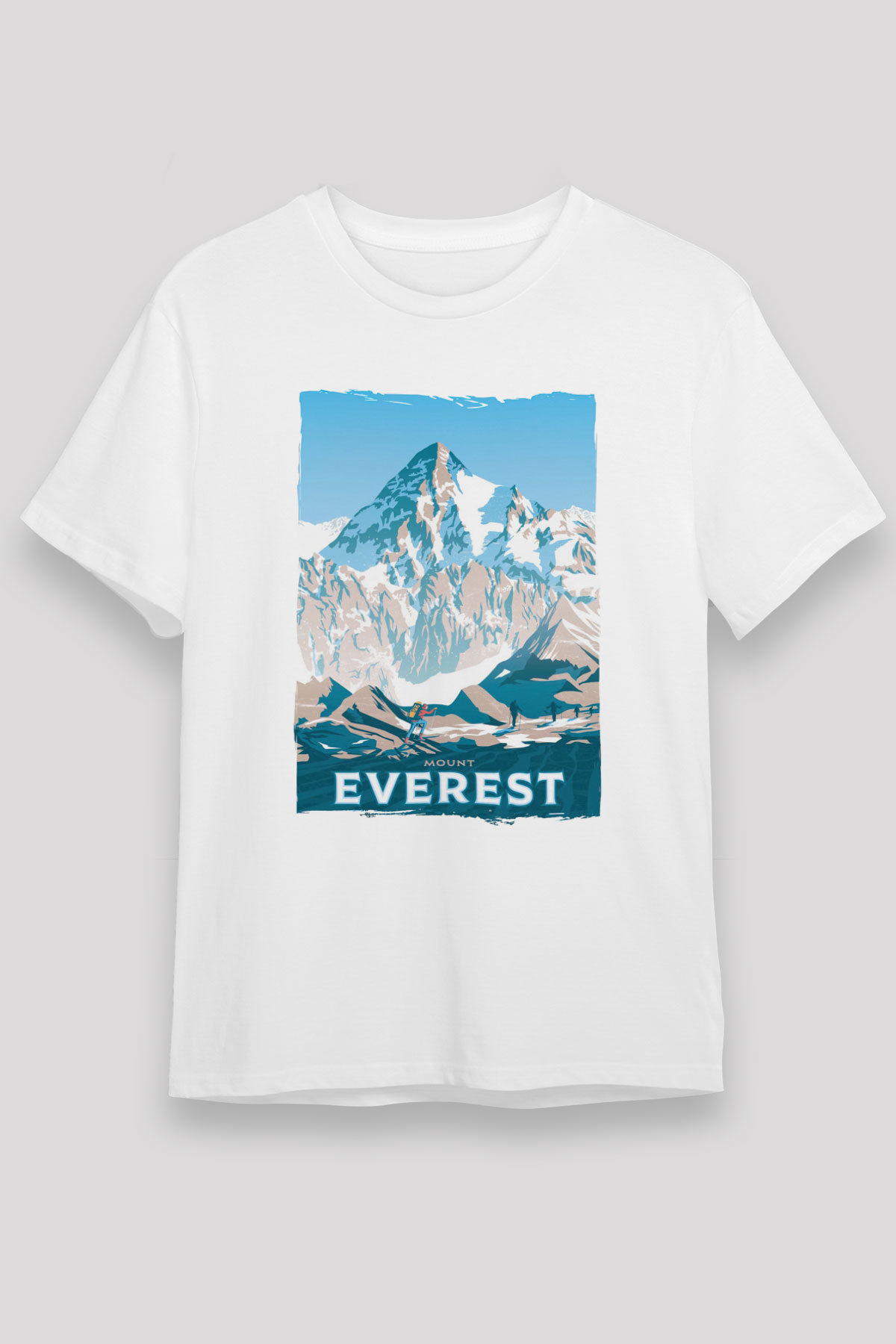 Everest Beyaz Unisex Tişört T-Shirt - TişörtFabrikası