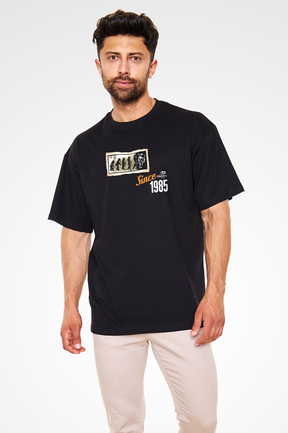 Evrim Astronot Baskılı Unisex Oversize Tişört - Tshirt
