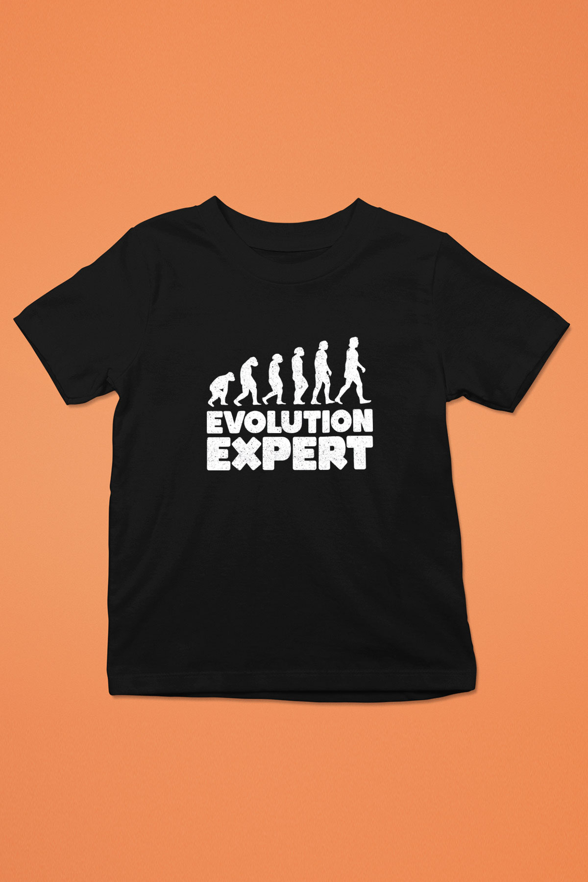 Evrim Biyoloji Baskılı Unisex Siyah Çocuk Tişörtü - Tshirt