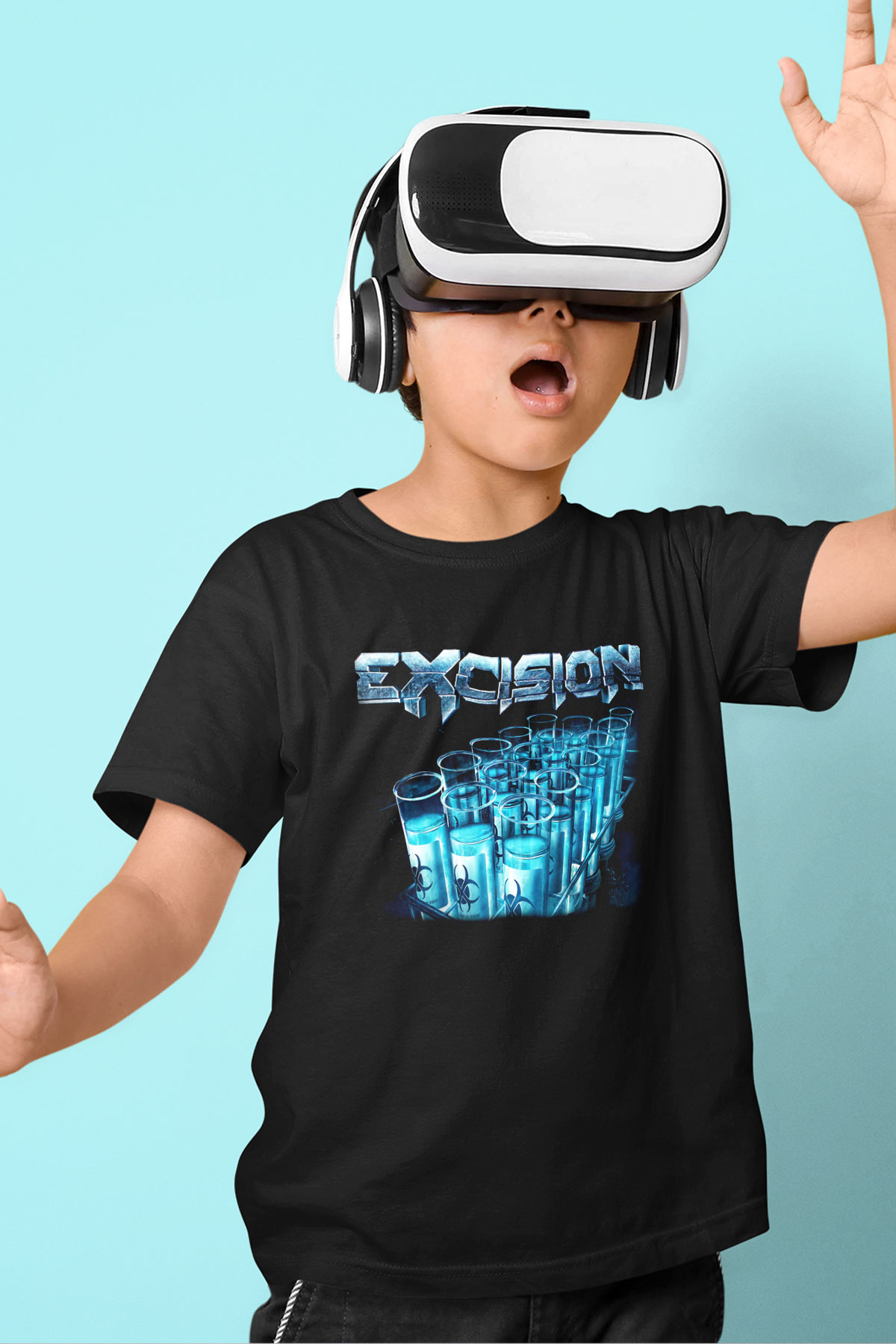 Excision Baskılı Siyah Unisex Çocuk Tişört