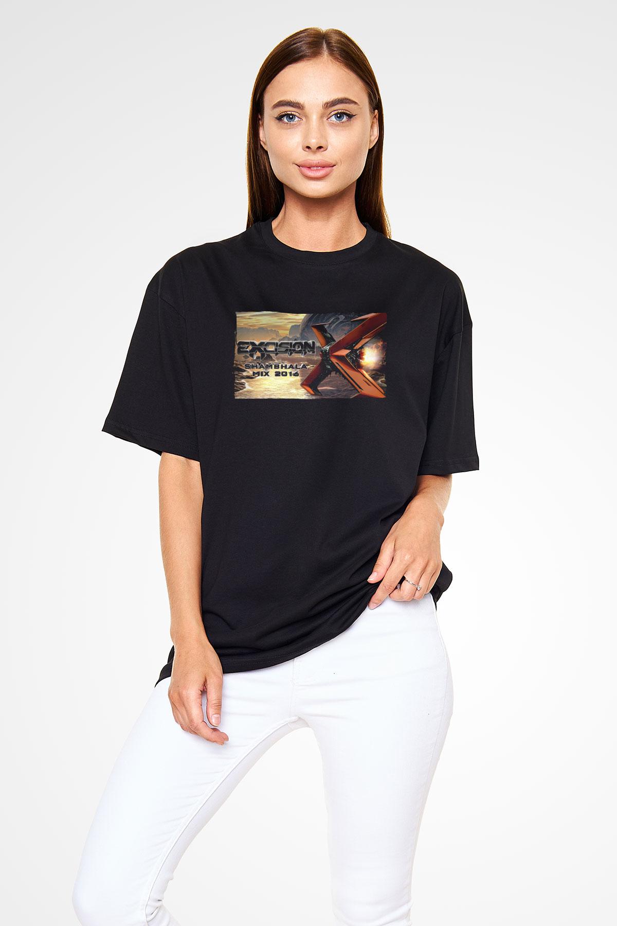 Excision Siyah Oversize Tişört Oversize T-shirt - TişörtFabrikası
