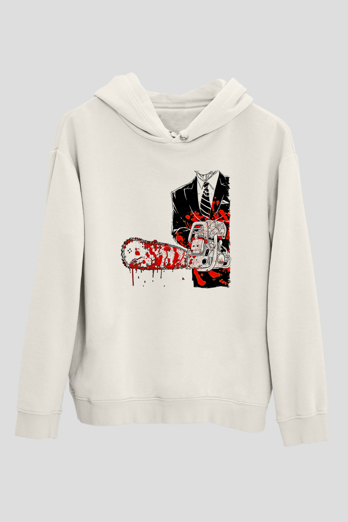 Exhumed Baskılı Beyaz Unisex Kapüşonlu Sweatshirt