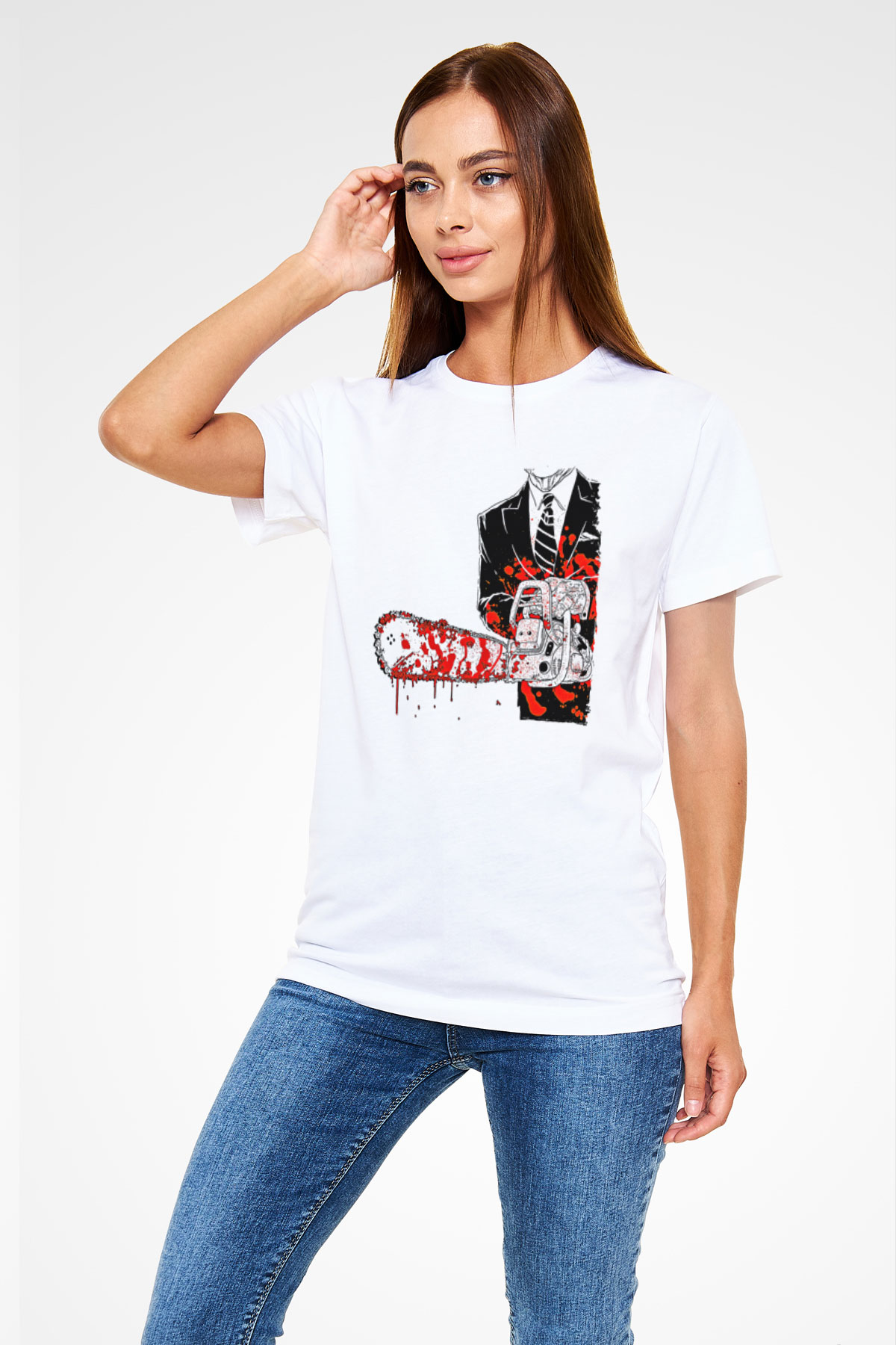 Exhumed Baskılı Unisex Beyaz Tişört - Tshirt