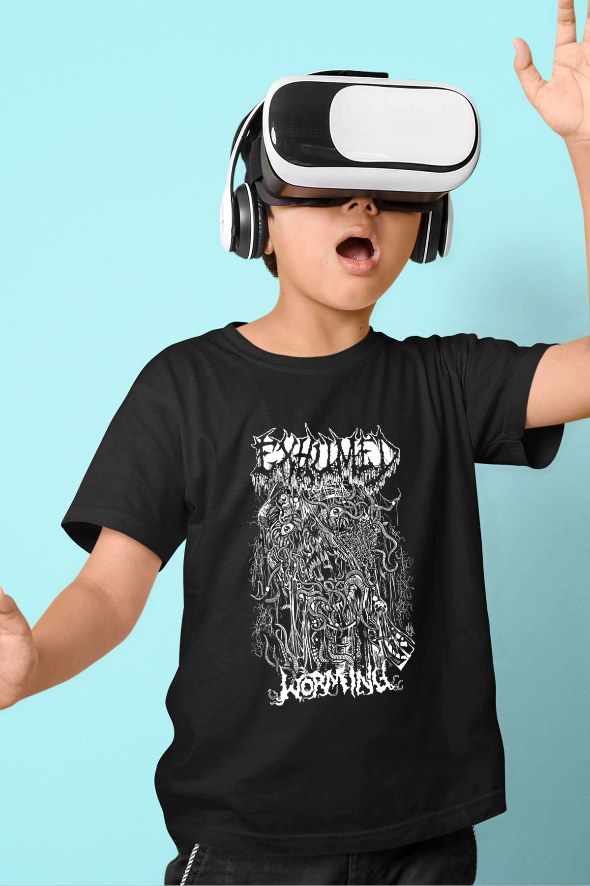 Exhumed Baskılı Unisex Siyah Çocuk Tişört - Tshirt