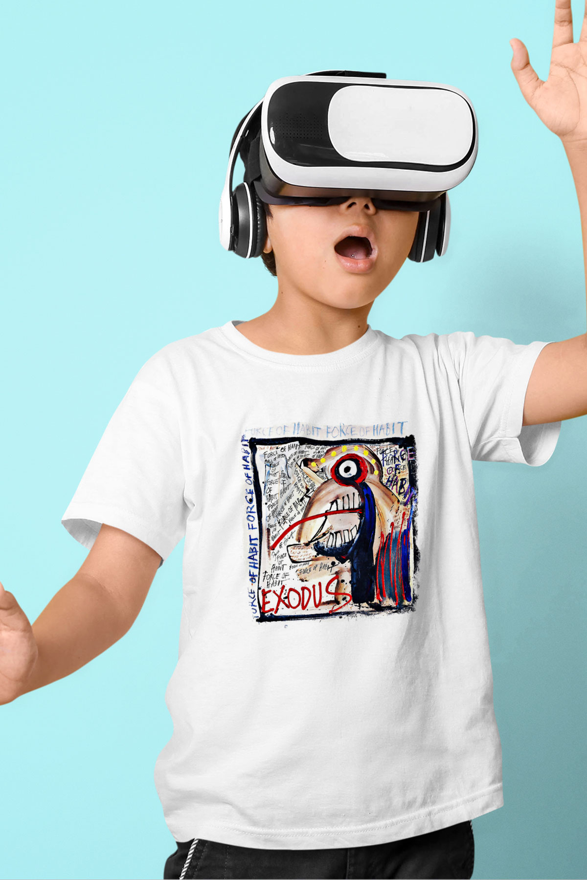 Exodus Baskılı Unisex Beyaz Çocuk Tişört