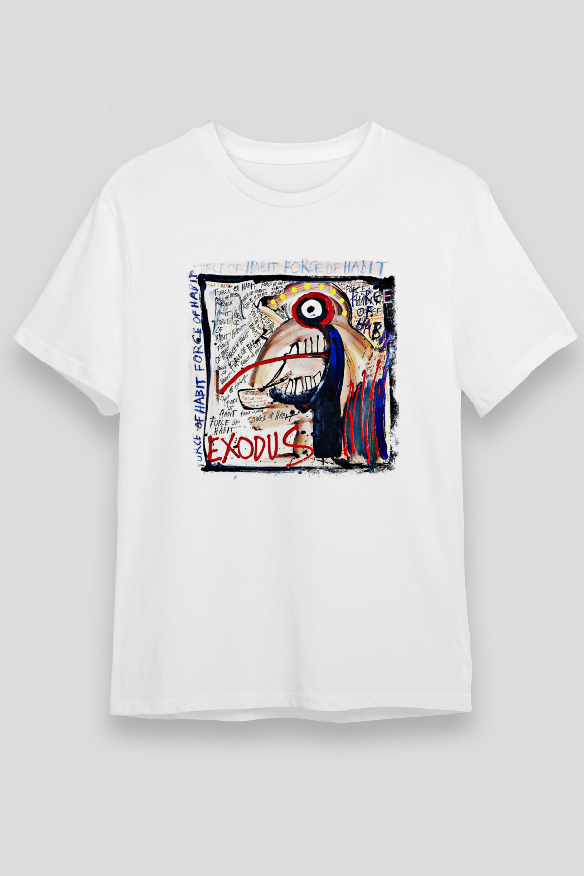 Exodus Baskılı Unisex Beyaz Tişört