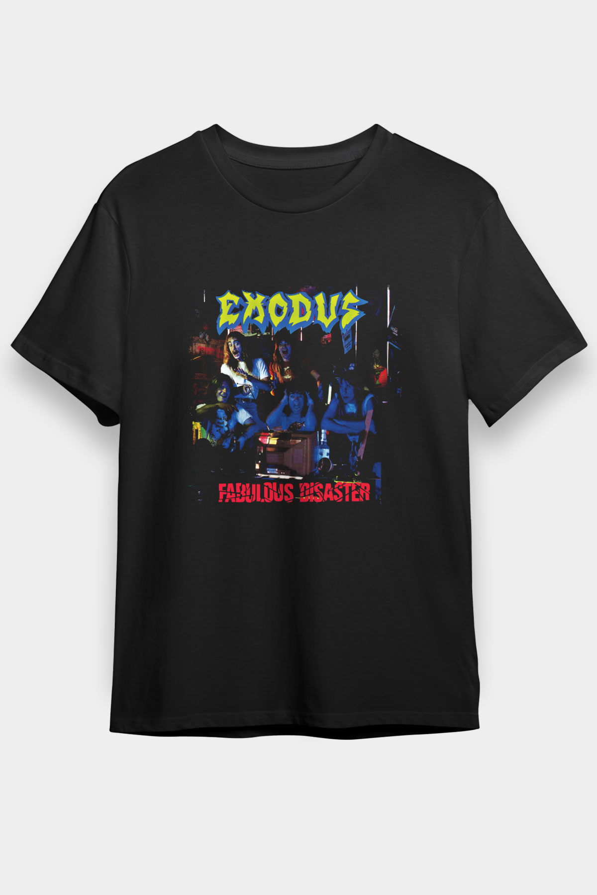 Exodus Baskılı Unisex Siyah Tişört