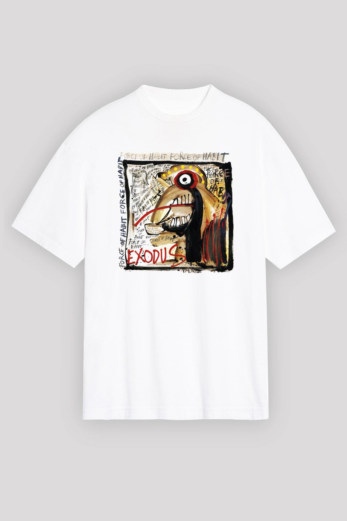 Exodus Beyaz Unisex Oversize Tişört T-Shirt