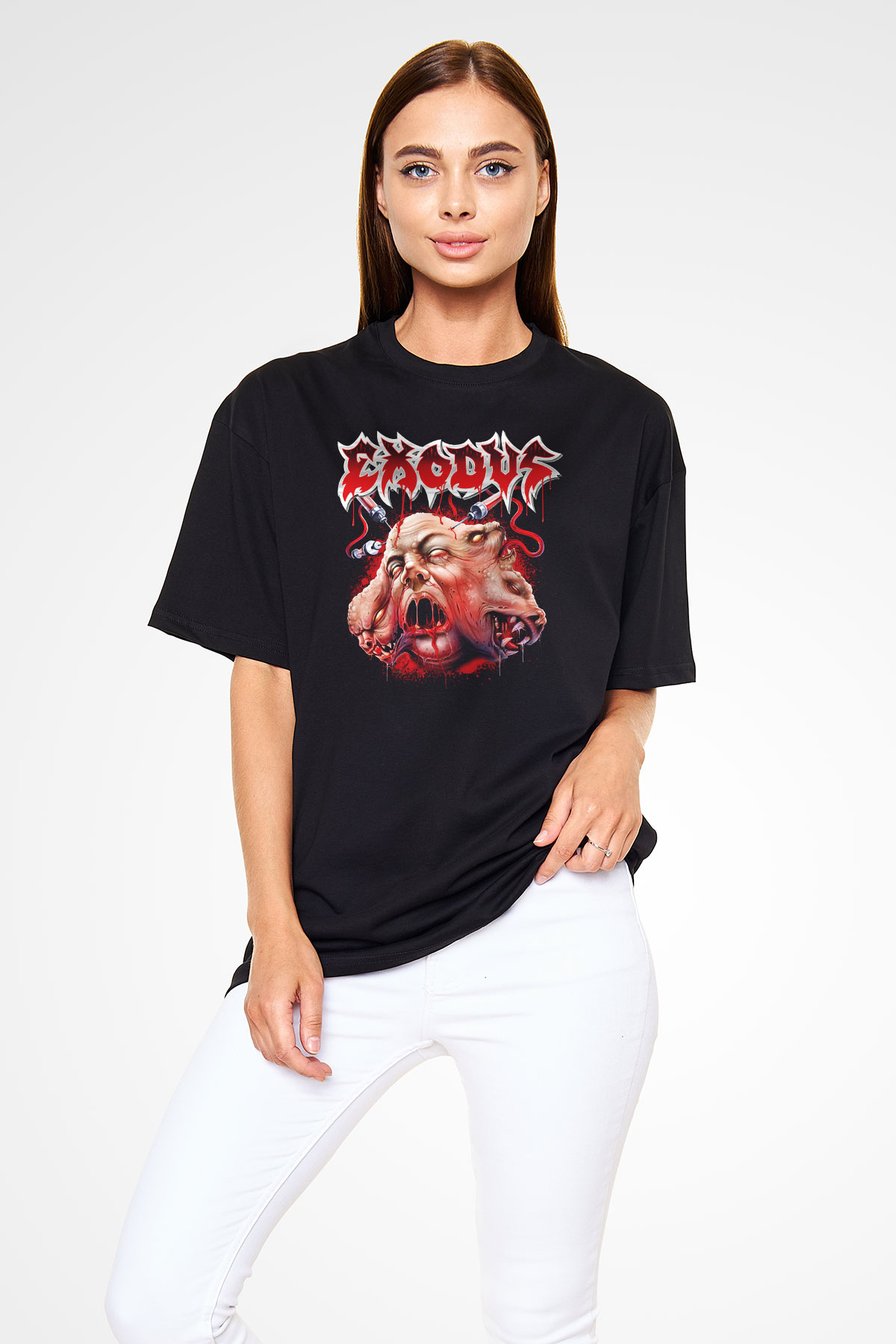 Exodus Siyah Unisex Oversize Tişört T-Shirt