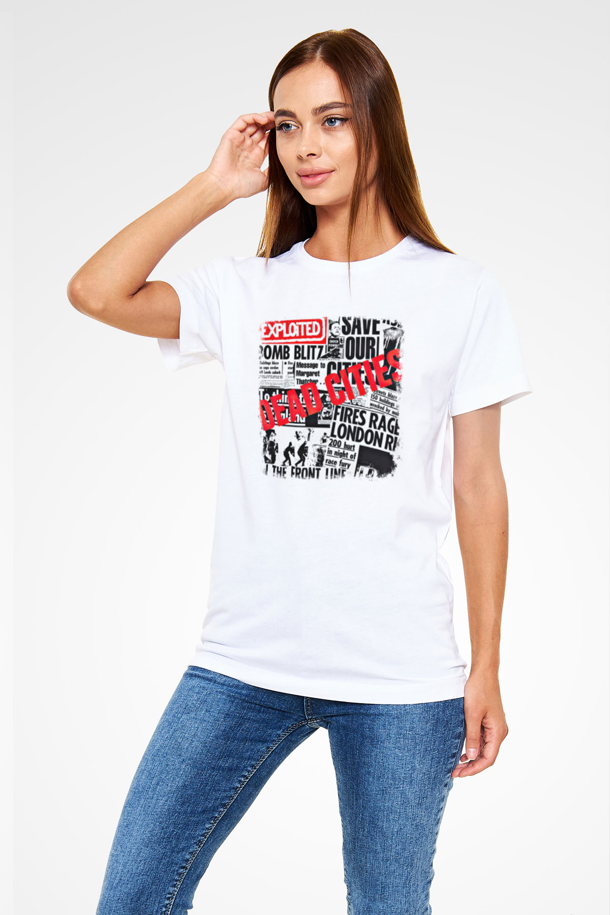 Exploited Baskılı Unisex Beyaz Tişört