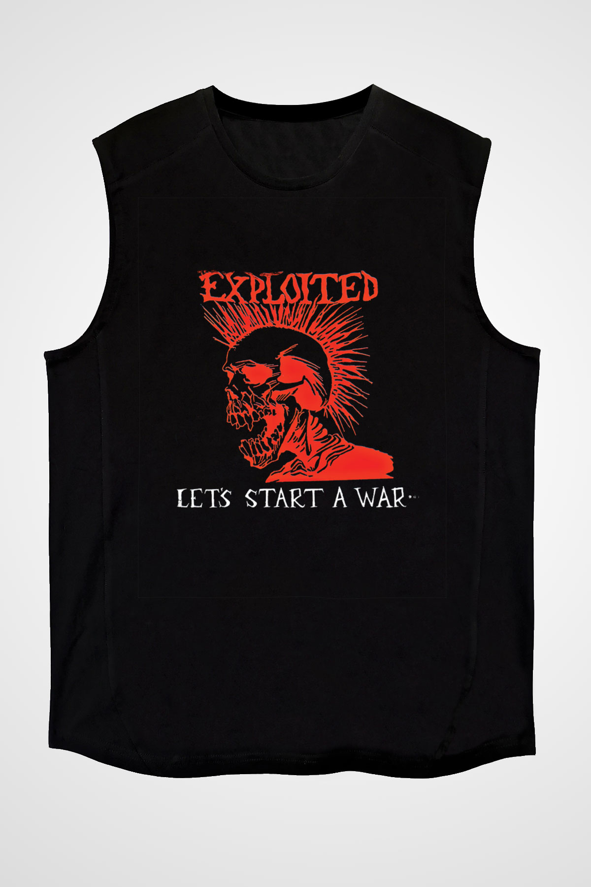 Exploited Baskılı Unisex Siyah Kolsuz Tişört