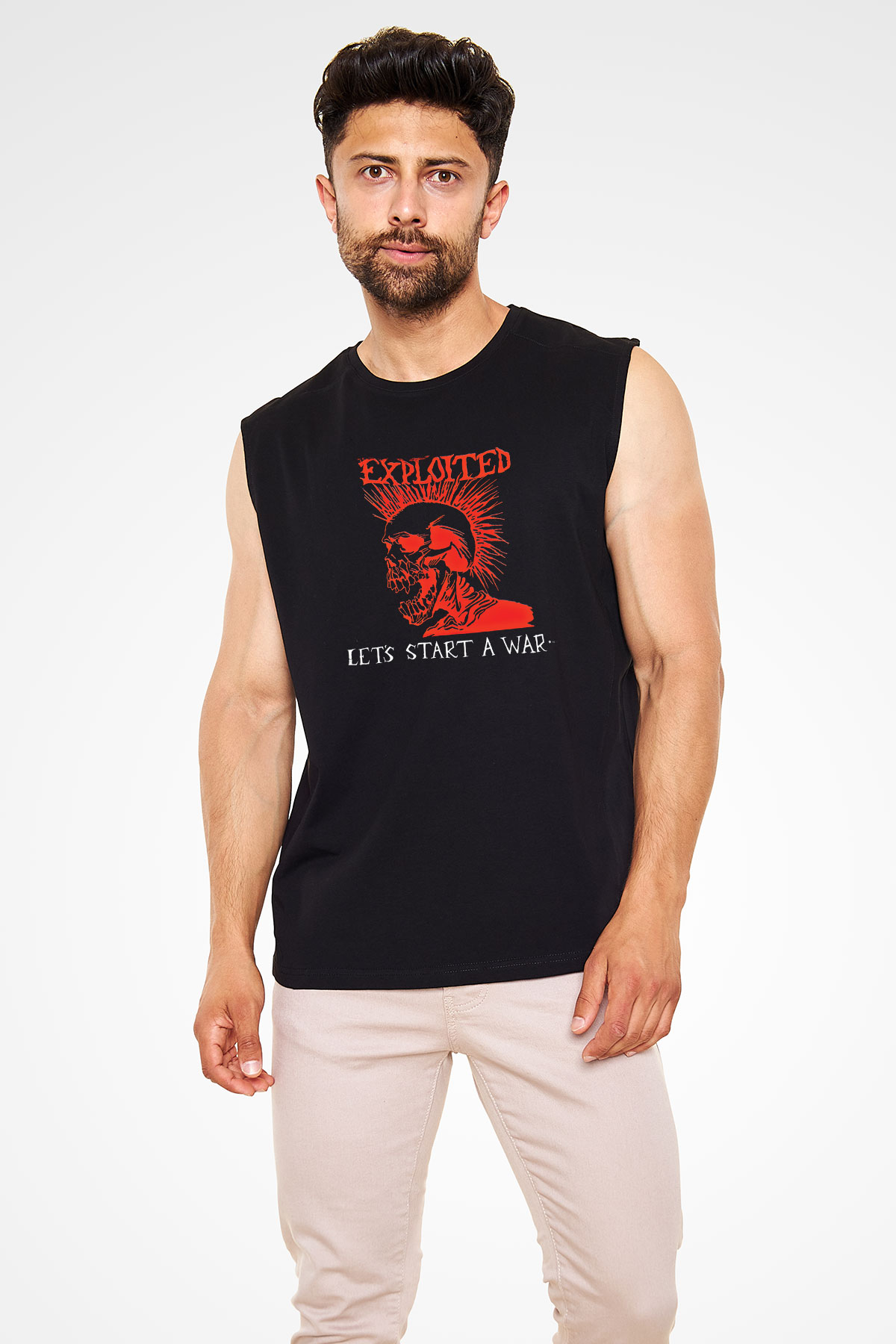 Exploited Baskılı Unisex Siyah Kolsuz Tişört