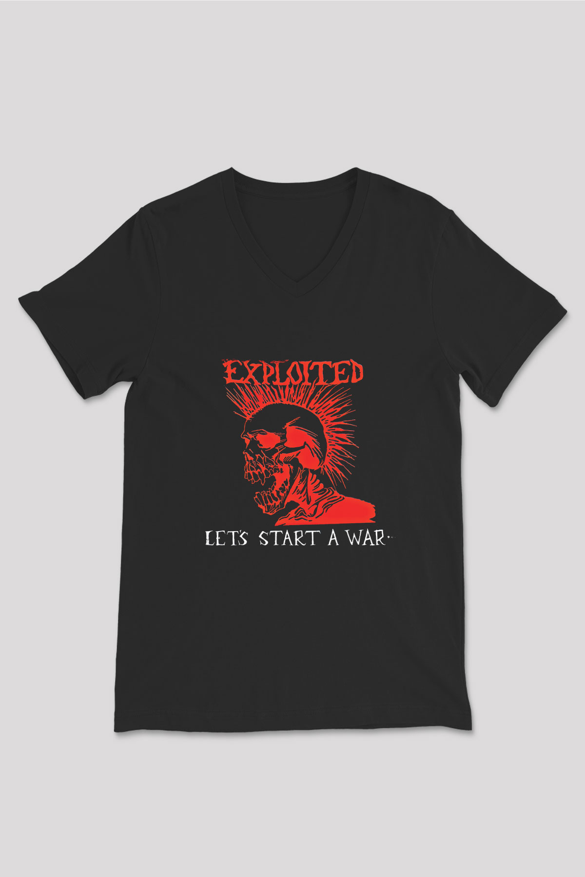 Exploited Baskılı Unisex Siyah V Yaka Tişört