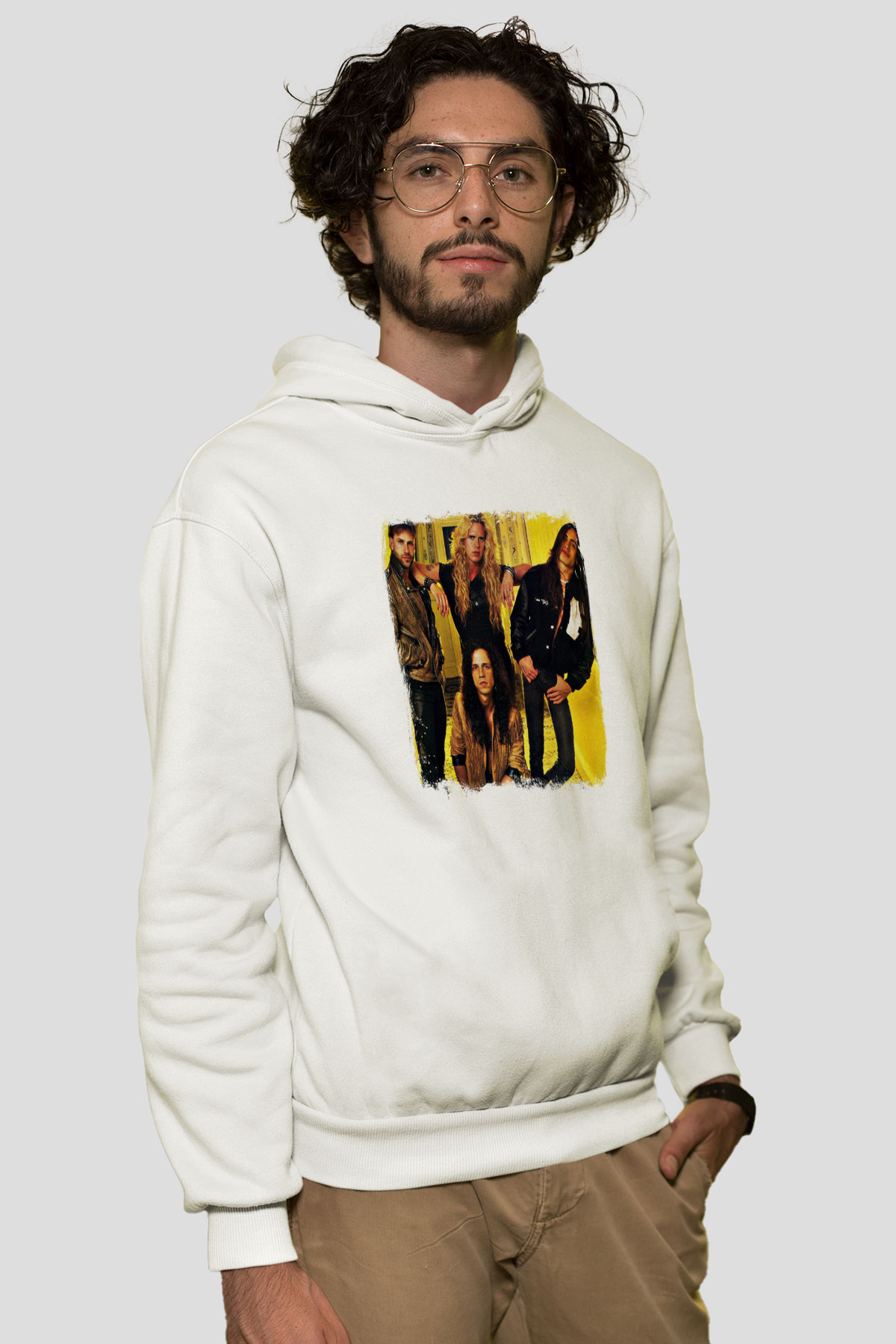 Extreme Baskılı Unisex Beyaz Hoodie