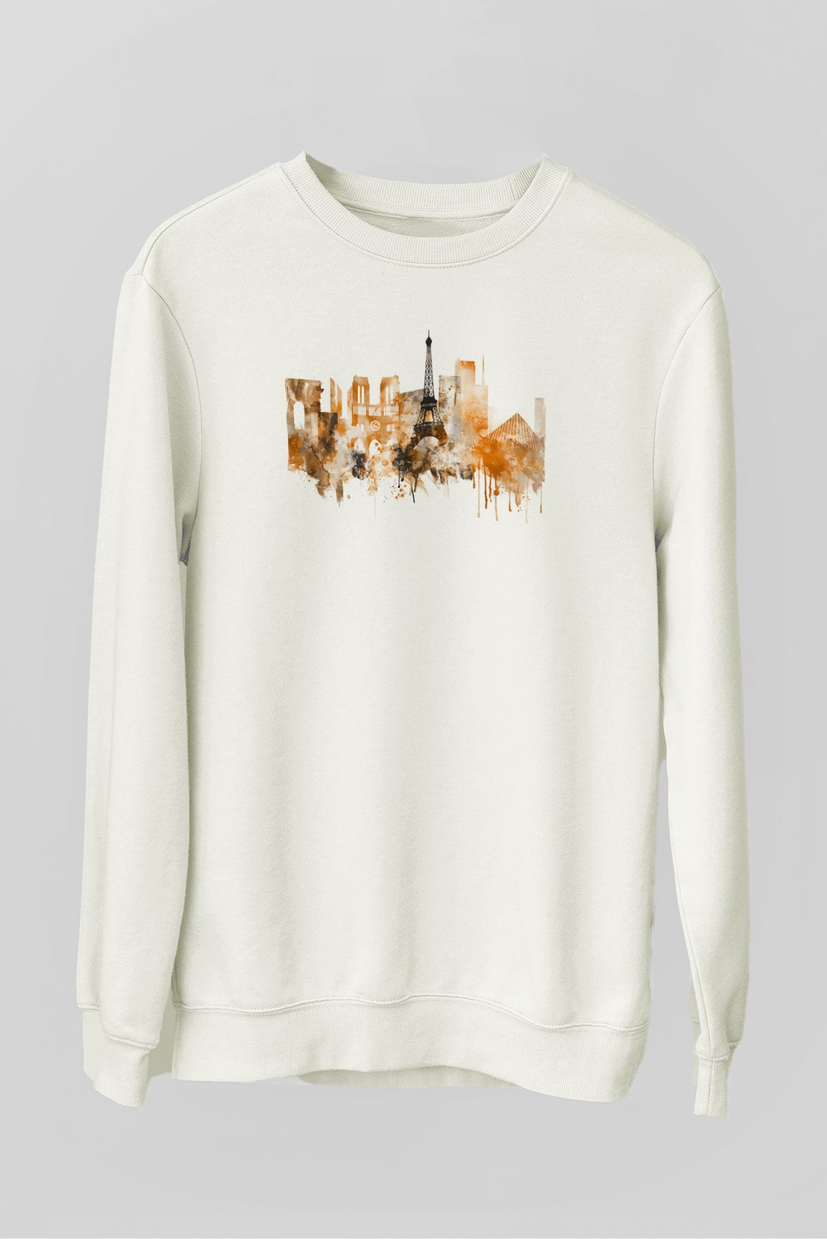 Eyfel Kulesi Beyaz Unisex Sweatshirt