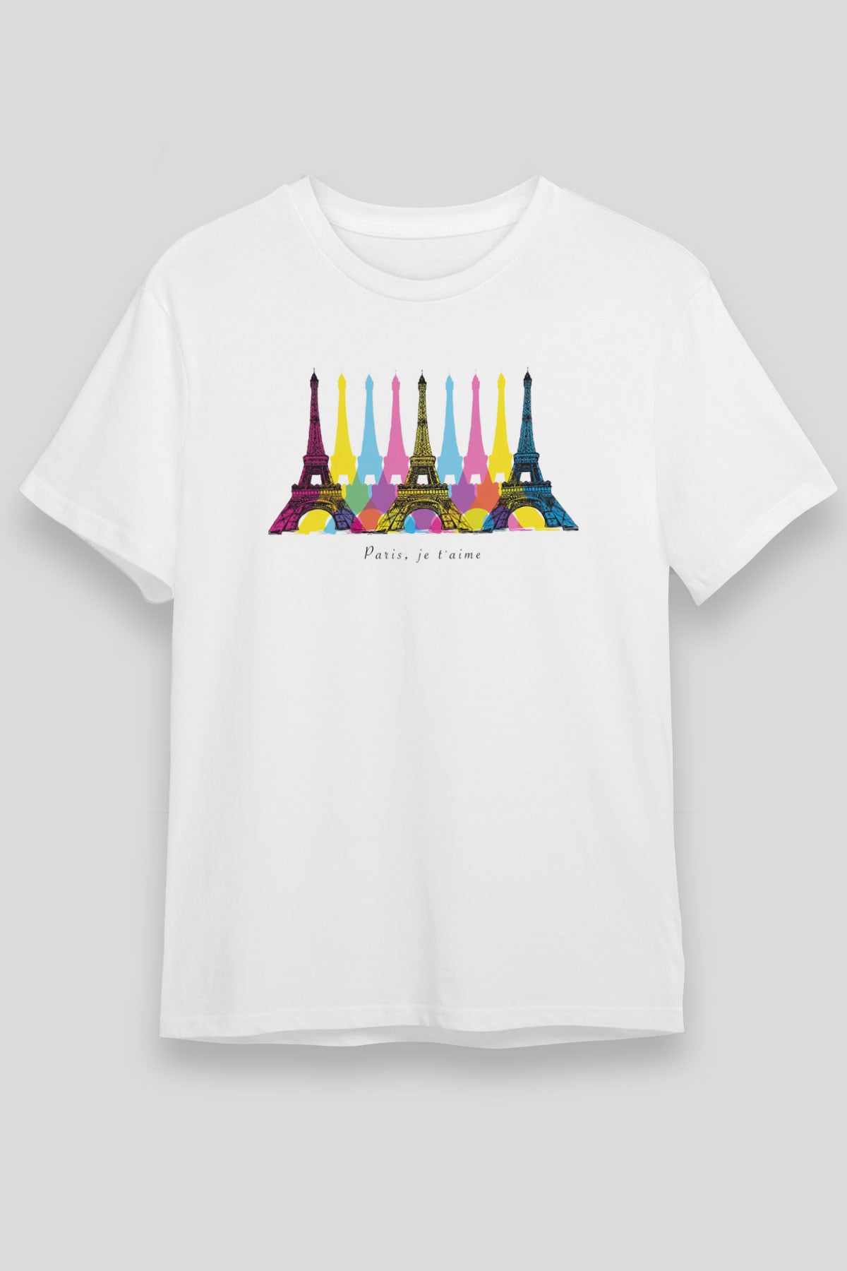 Eyfel Kulesi Beyaz Unisex Tişört T-Shirt - TişörtFabrikası