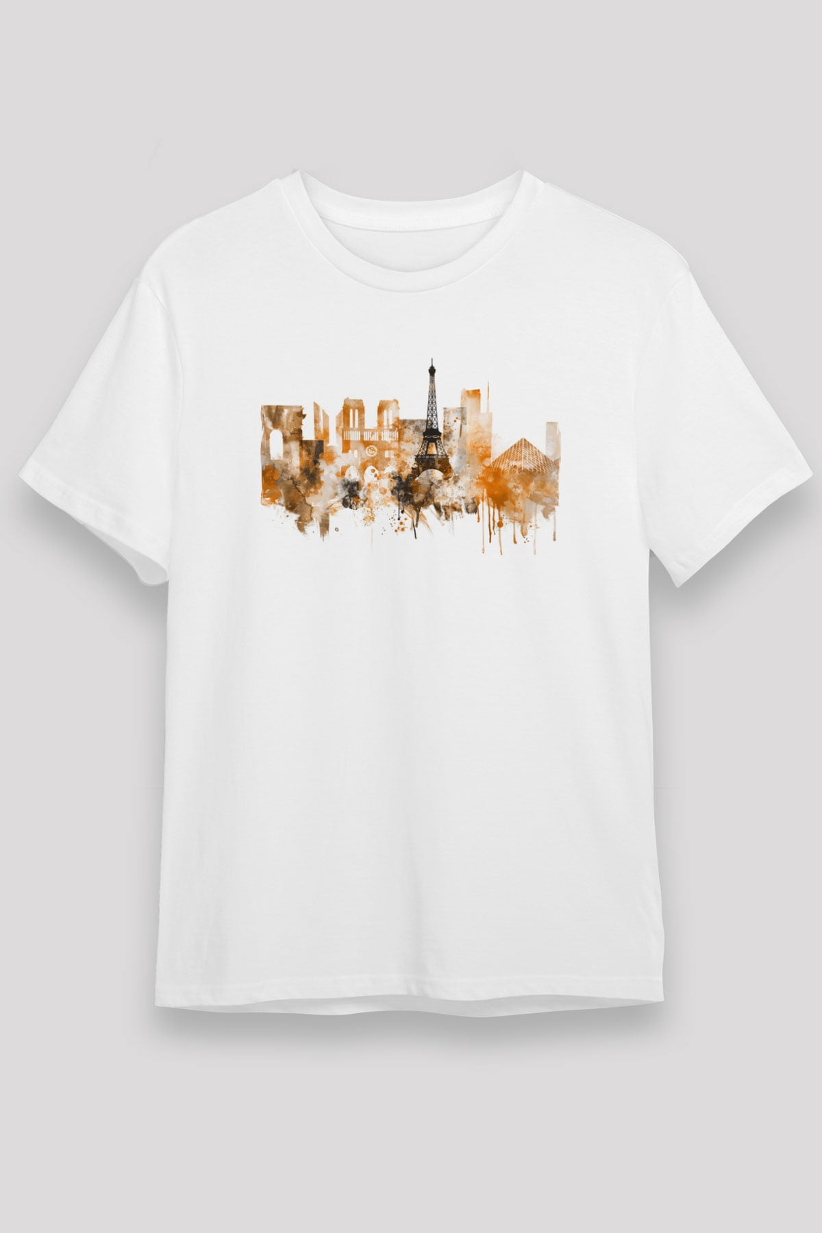 Eyfel Kulesi Beyaz Unisex Tişört T-Shirt - TişörtFabrikası