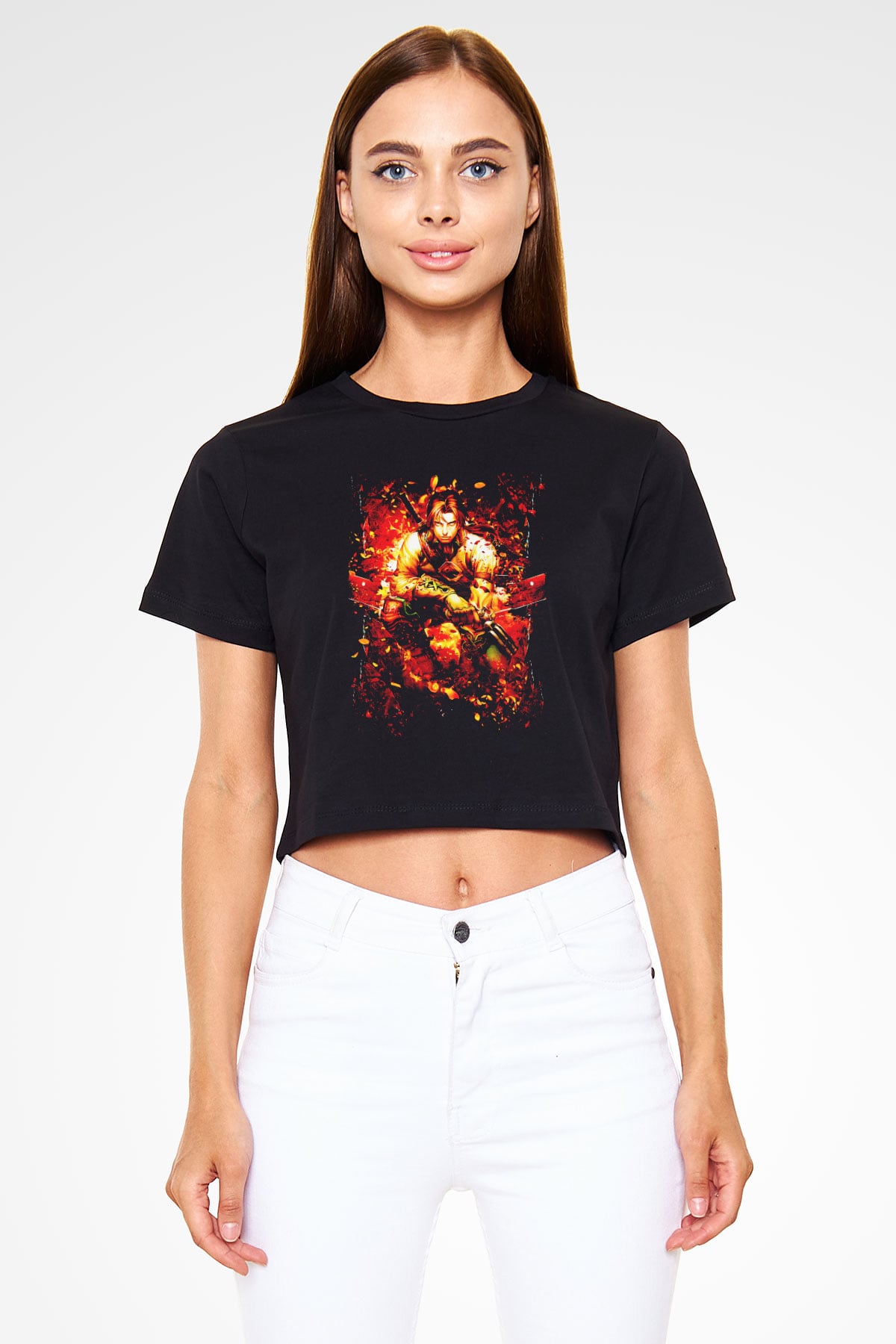 Fable Siyah  Crop Top Tişört