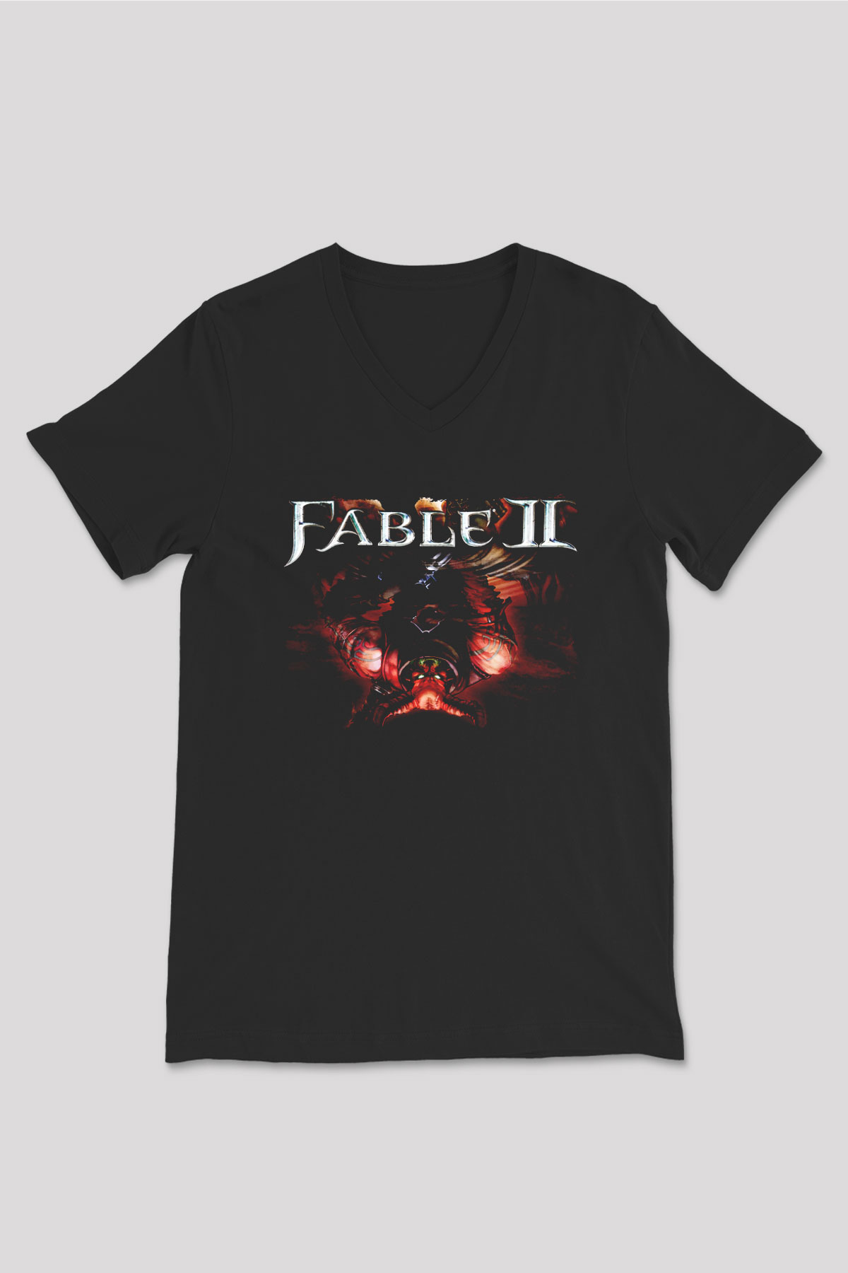 Fable Siyah Unisex V Yaka Tişört