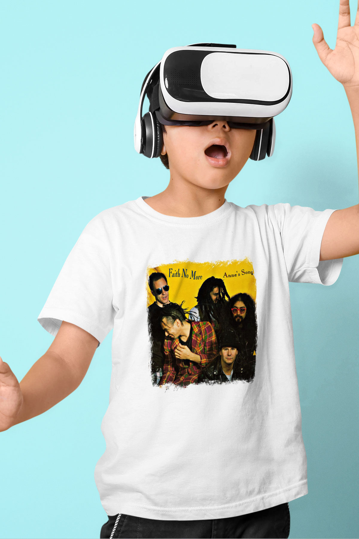 Faith No More Baskılı Unisex Beyaz Çocuk Tişört