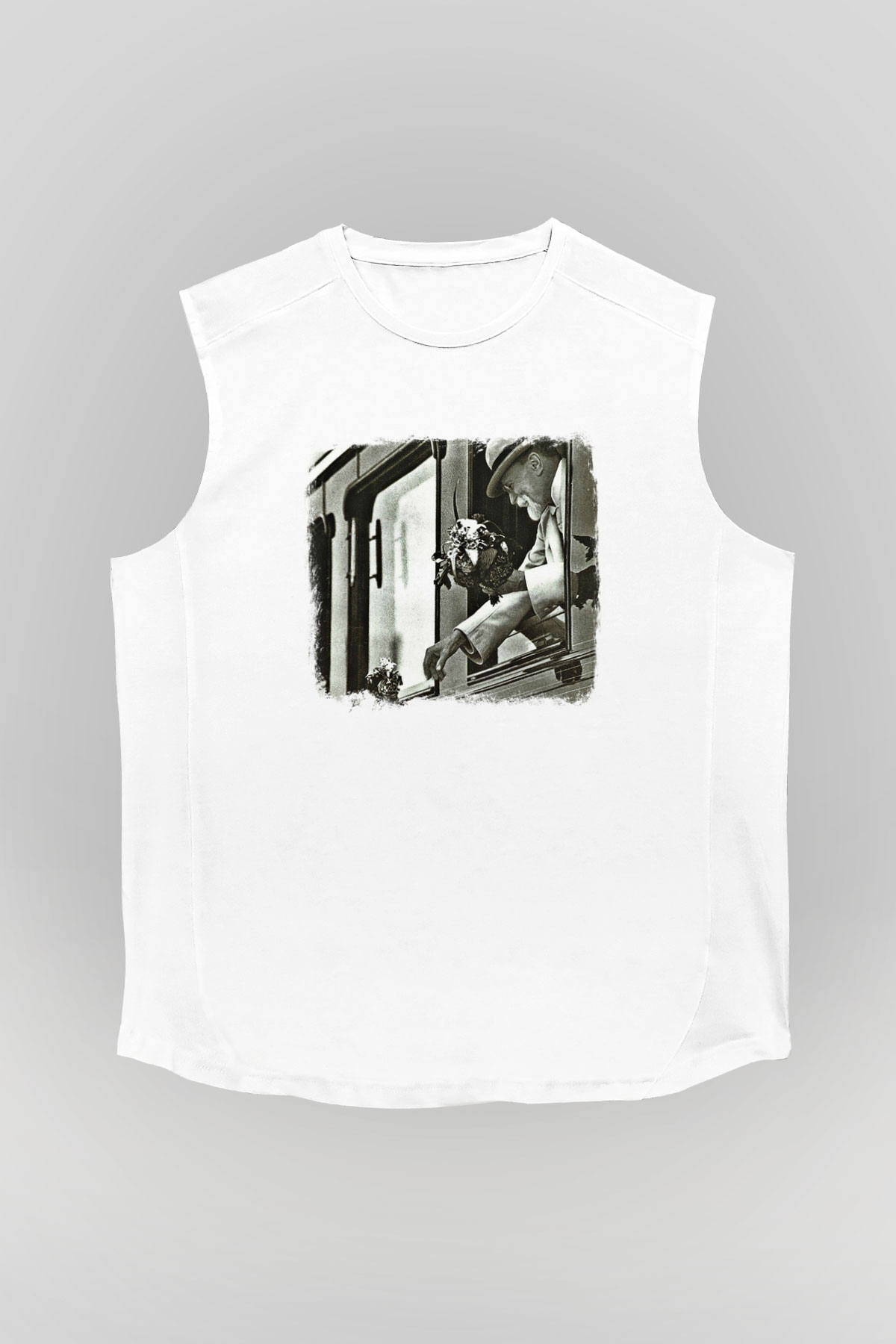 Faith No More Baskılı Unisex Beyaz Kolsuz Tişört