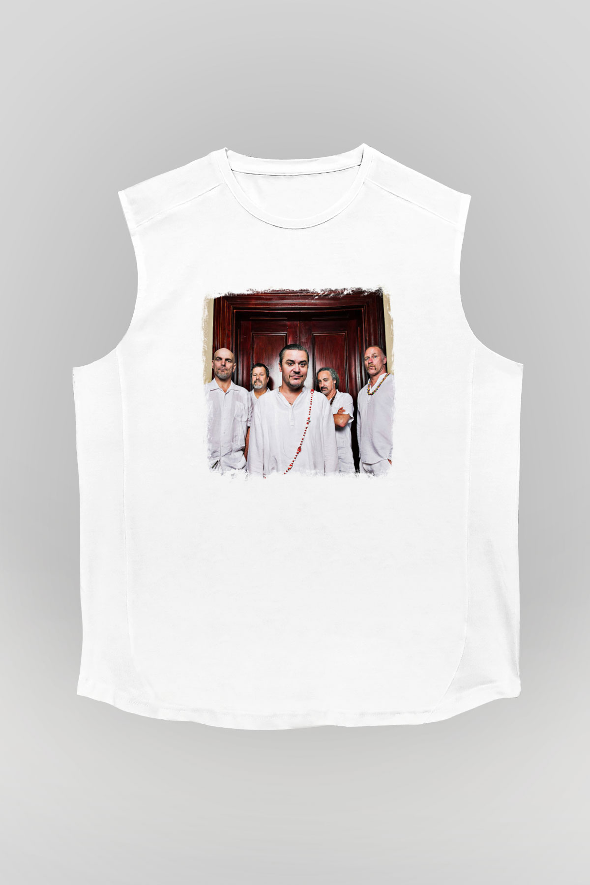 Faith No More Baskılı Unisex Beyaz Kolsuz Tişört